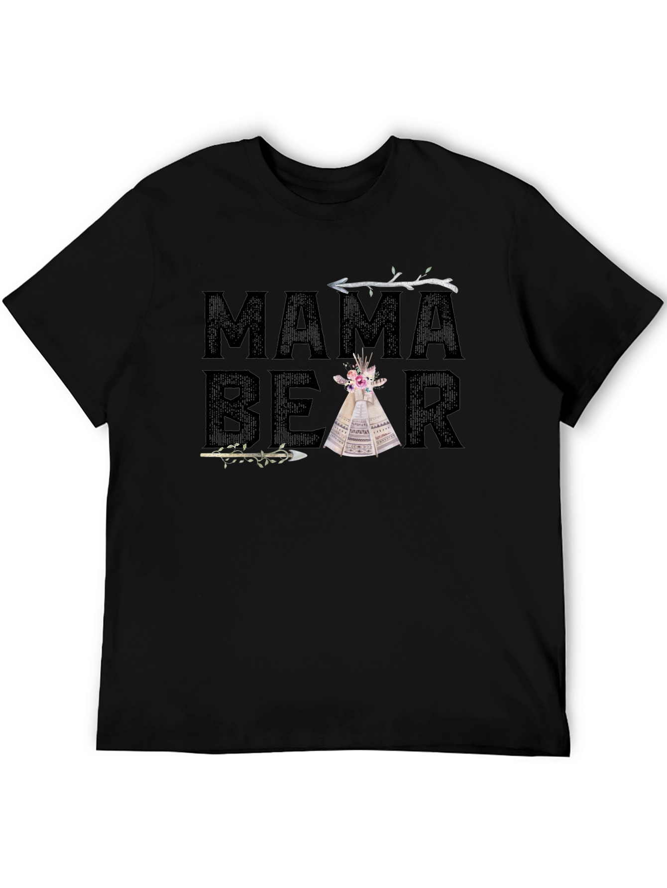 Mama Bear Tee - Boho Tribal Arrow Tipi Design