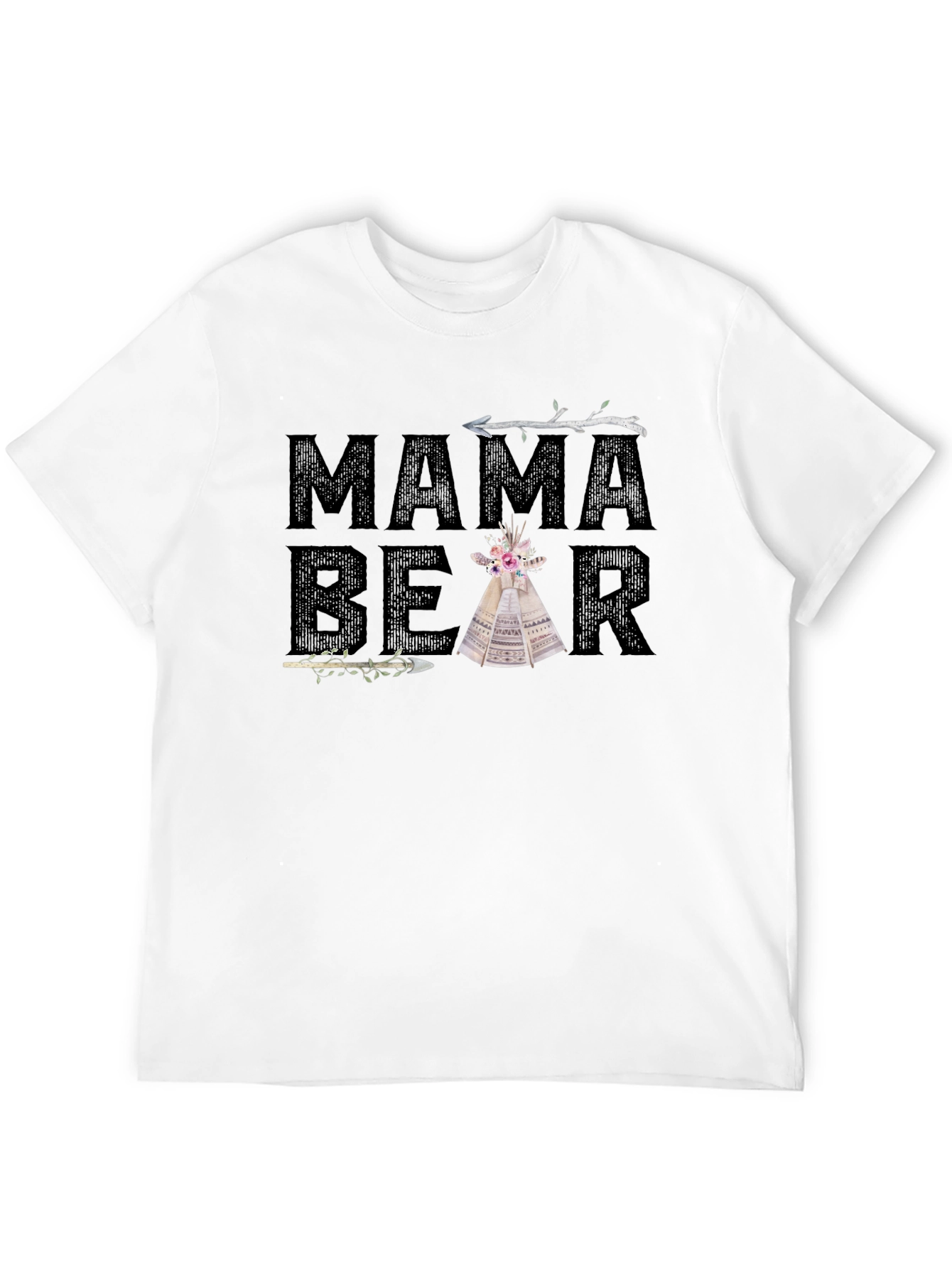Mama Bear Tee - Boho Tribal Arrow Tipi Design