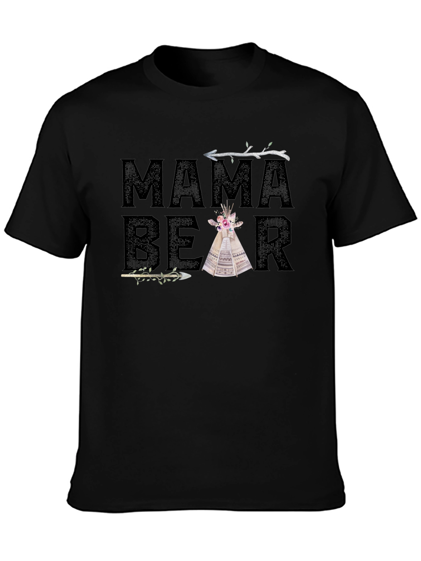 Mama Bear Tee - Boho Tribal Arrow Tipi Design