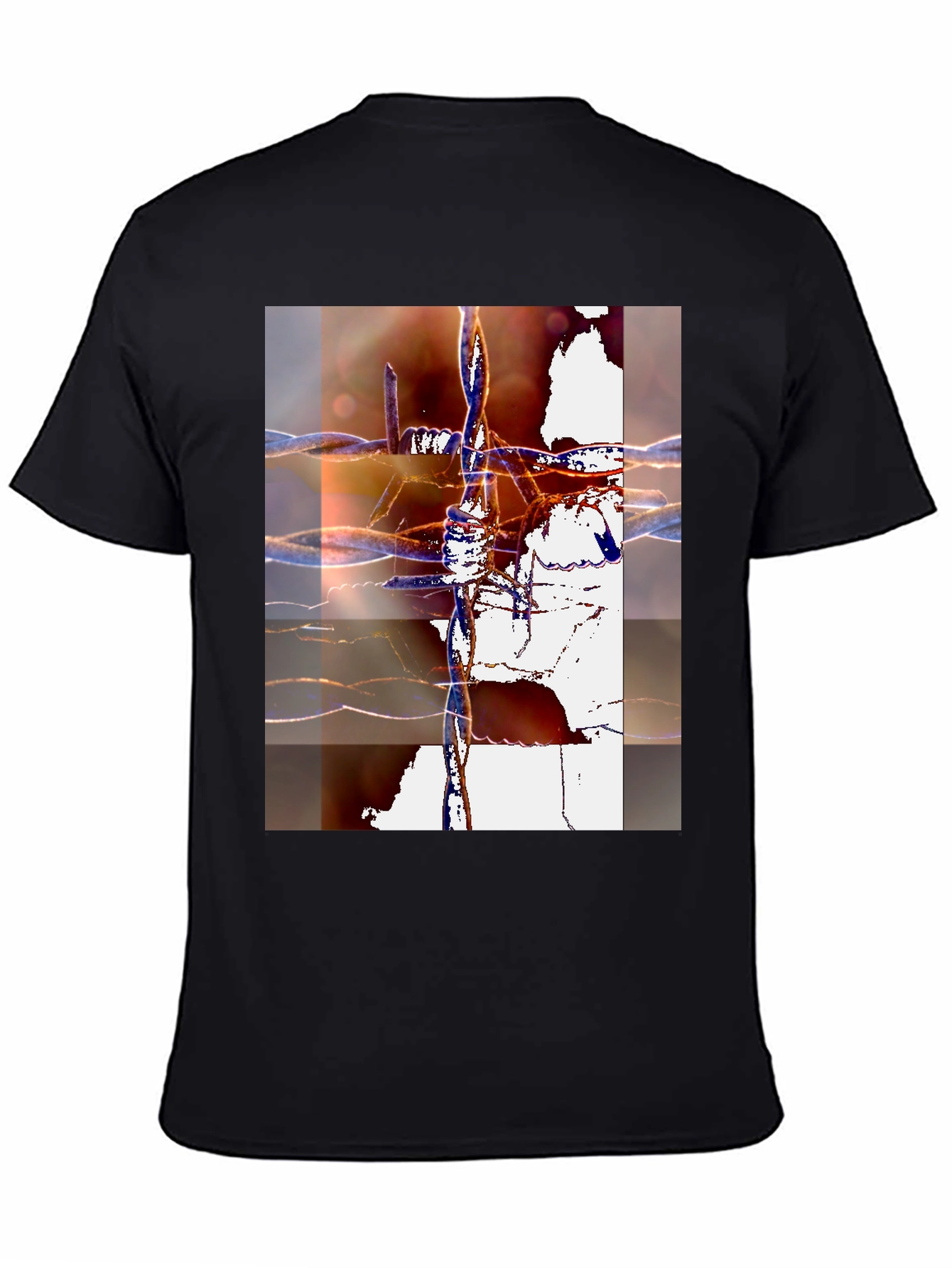 Abstract Barbed Wire Graphic Tee - Modern Art Shirt