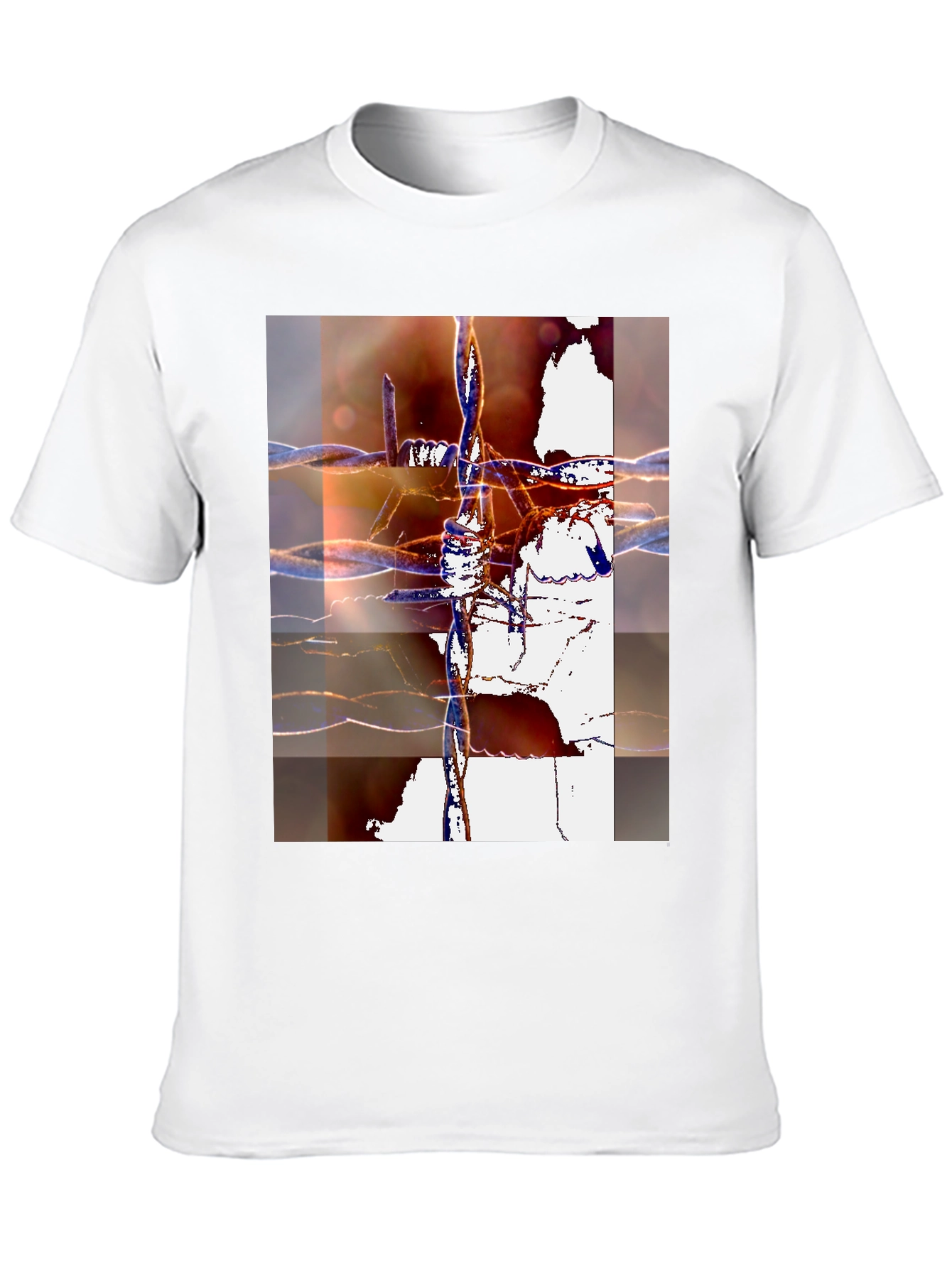 Abstract Barbed Wire Graphic Tee - Modern Art Shirt