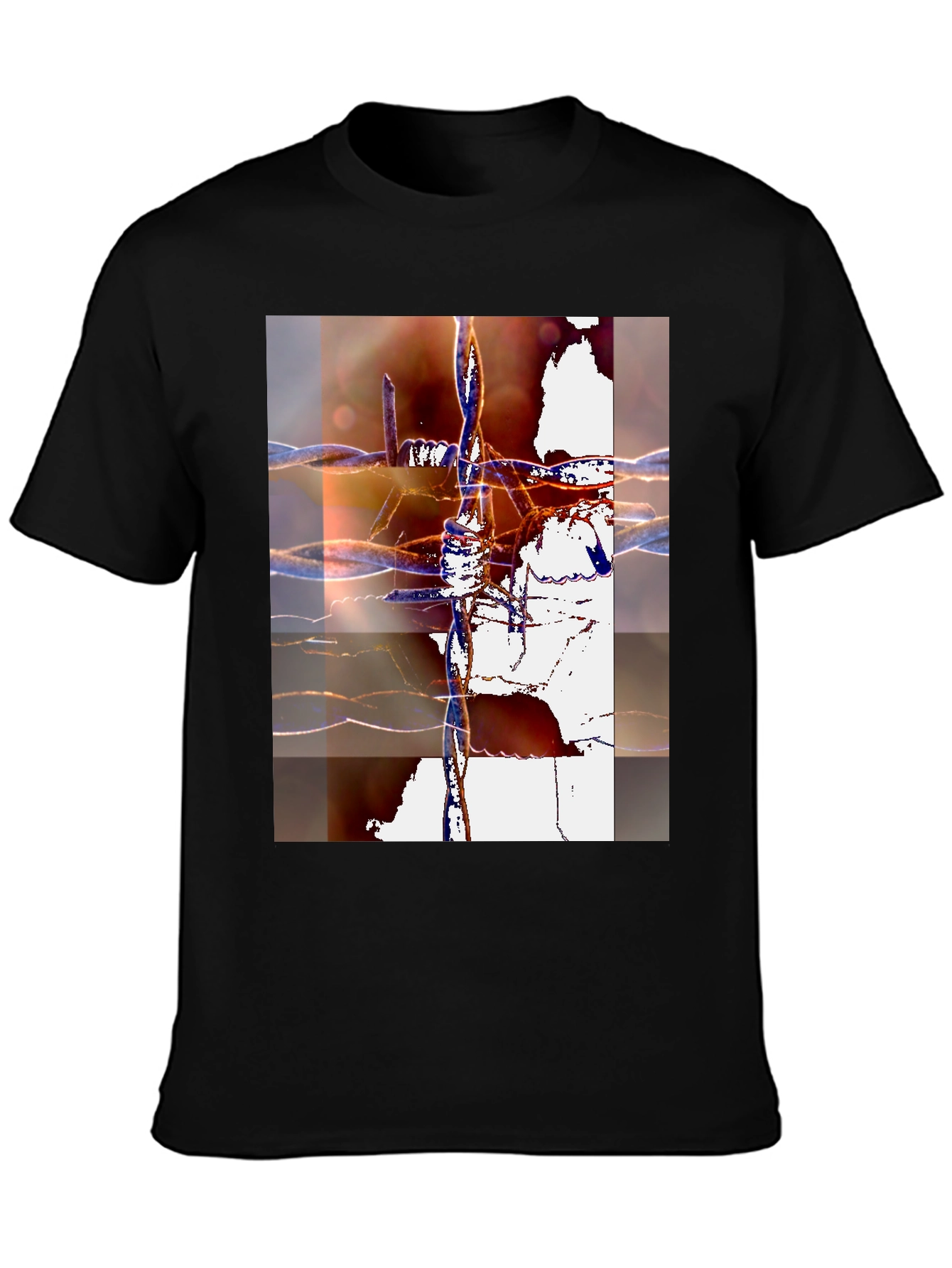 Abstract Barbed Wire Graphic Tee - Modern Art Shirt