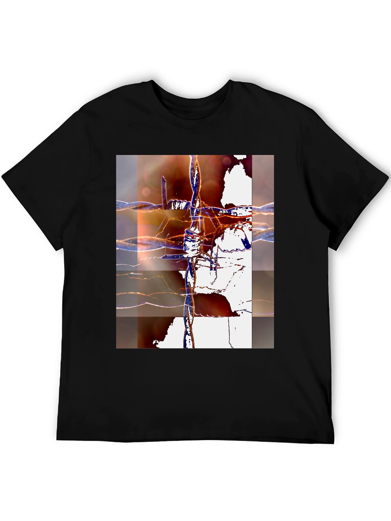 Abstract Barbed Wire Graphic Tee - Modern Art Shirt