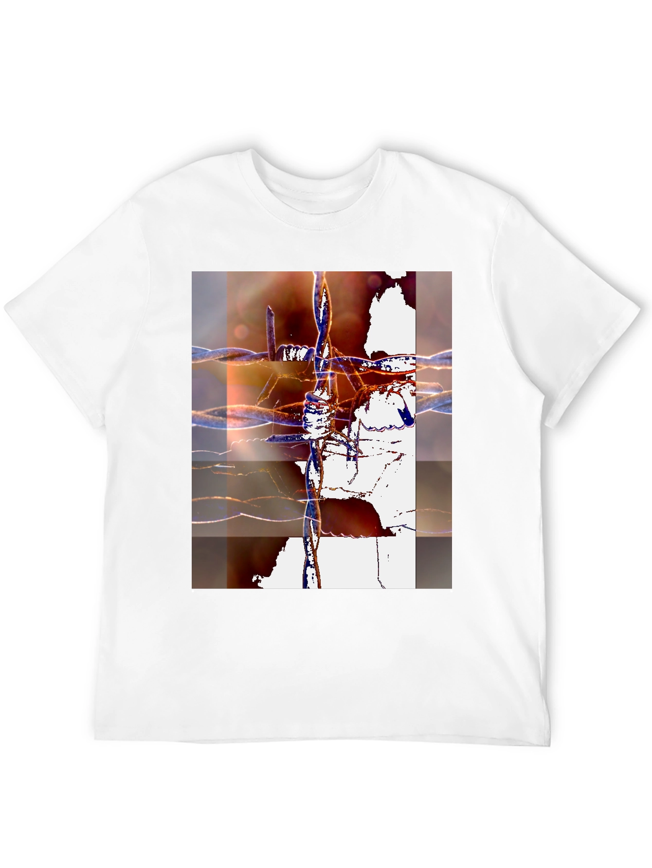Abstract Barbed Wire Graphic Tee - Modern Art Shirt