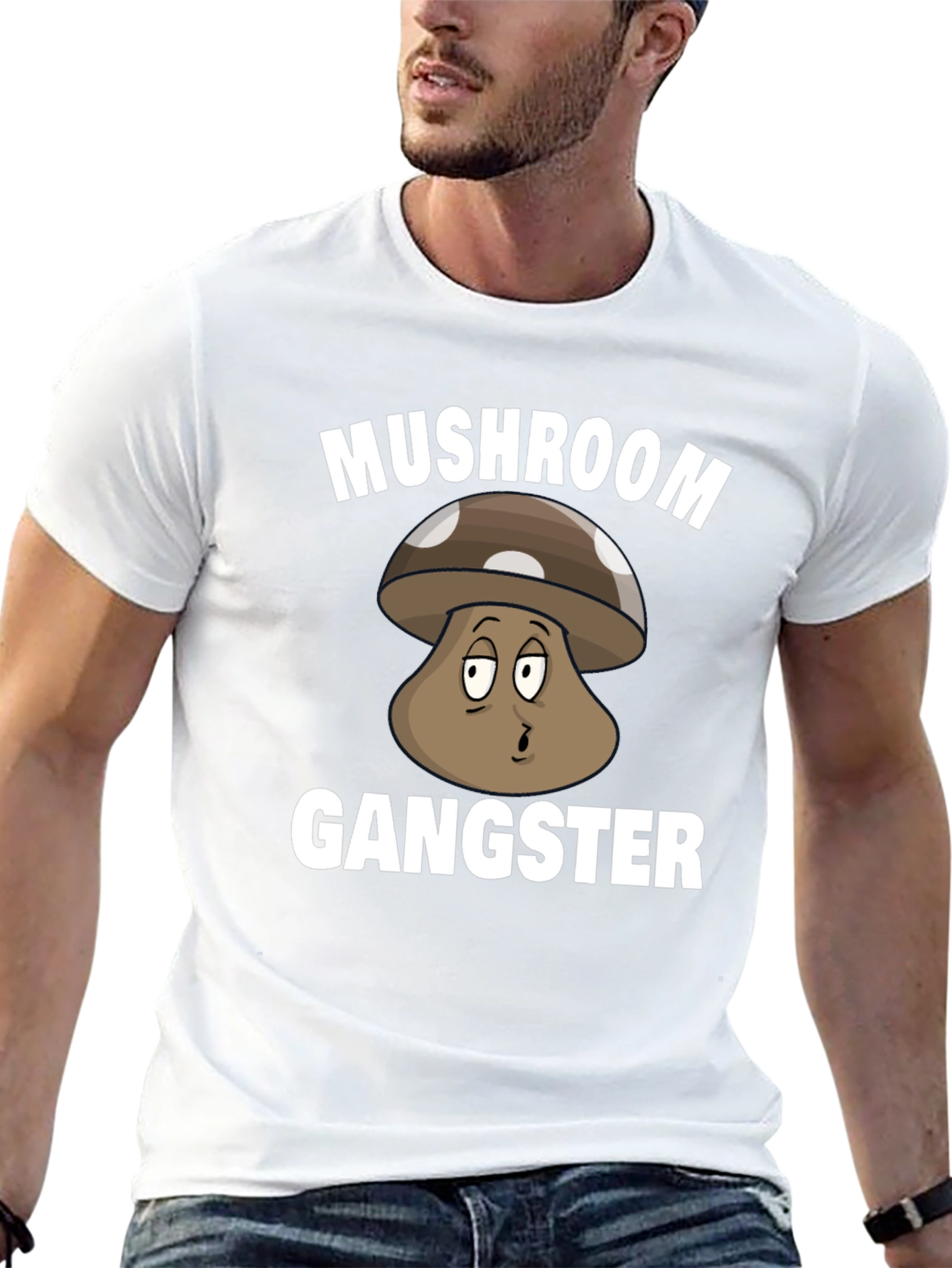 Mushroom Gangster Graphic Tee - Black