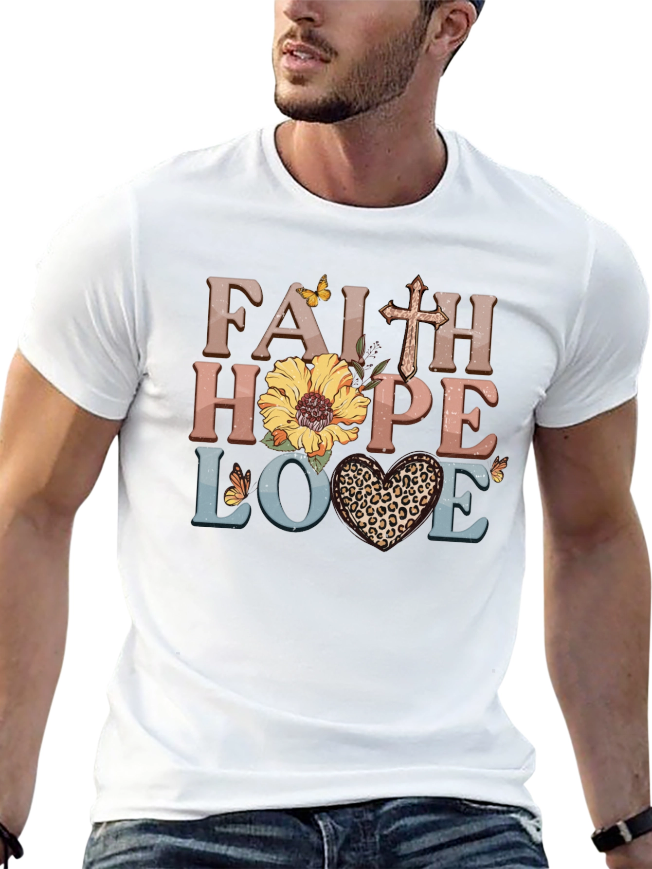Faith Hope Love Graphic Tee - Christian T-Shirt