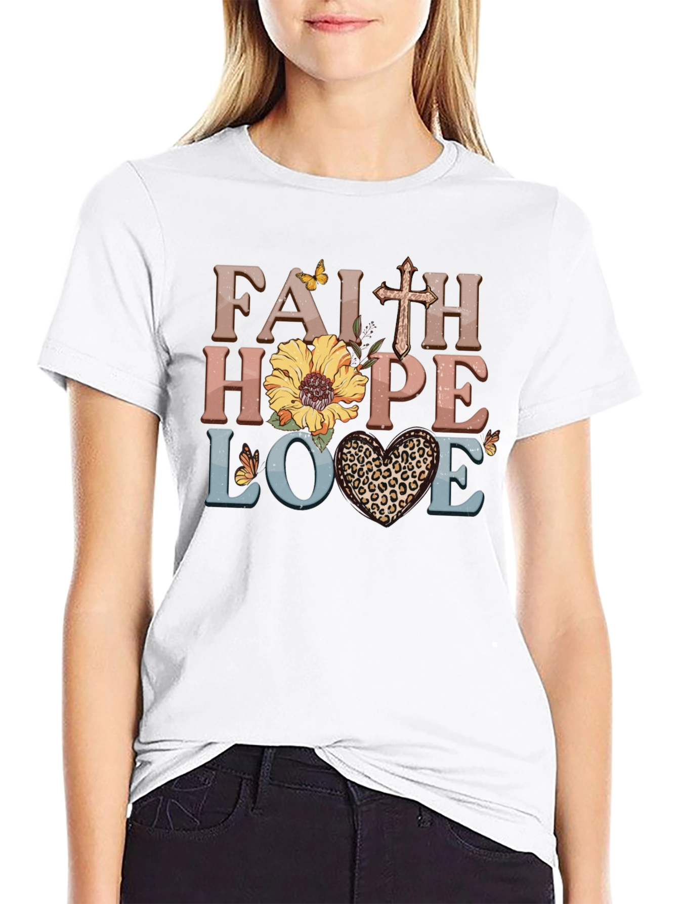 Faith Hope Love Graphic Tee - Christian T-Shirt