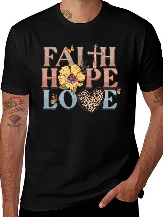 Faith Hope Love Graphic Tee - Christian T-Shirt