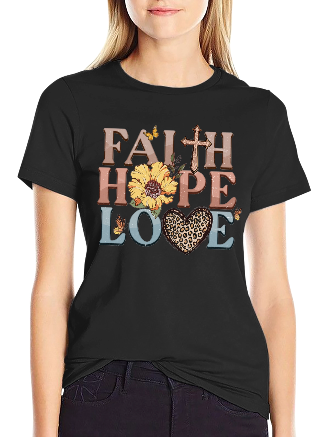 Faith Hope Love Graphic Tee - Christian T-Shirt