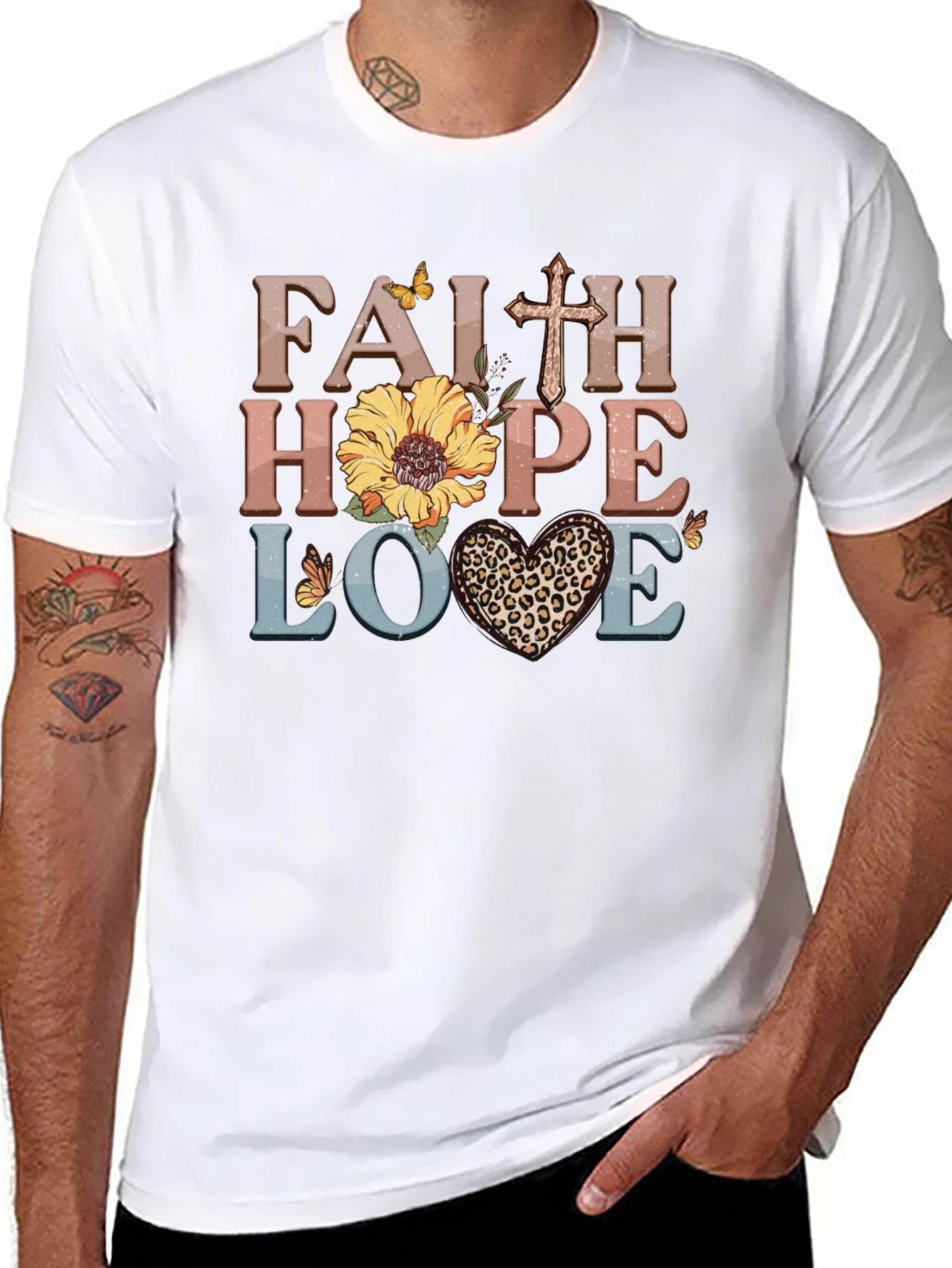 Faith Hope Love Graphic Tee - Christian T-Shirt