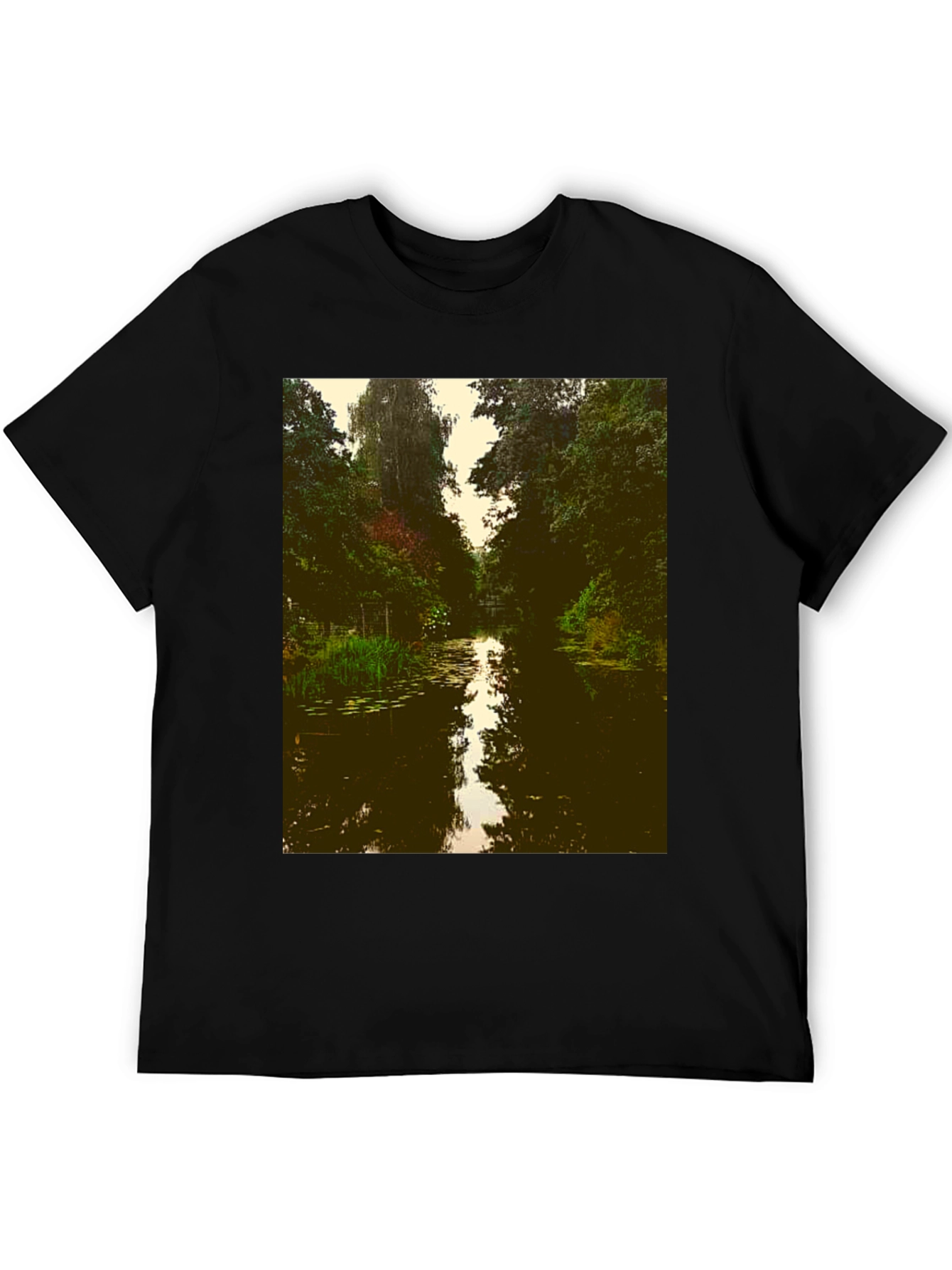 Nature River Graphic Tee - Black