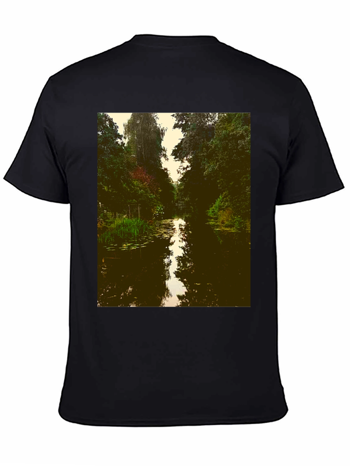 Nature River Graphic Tee - Black