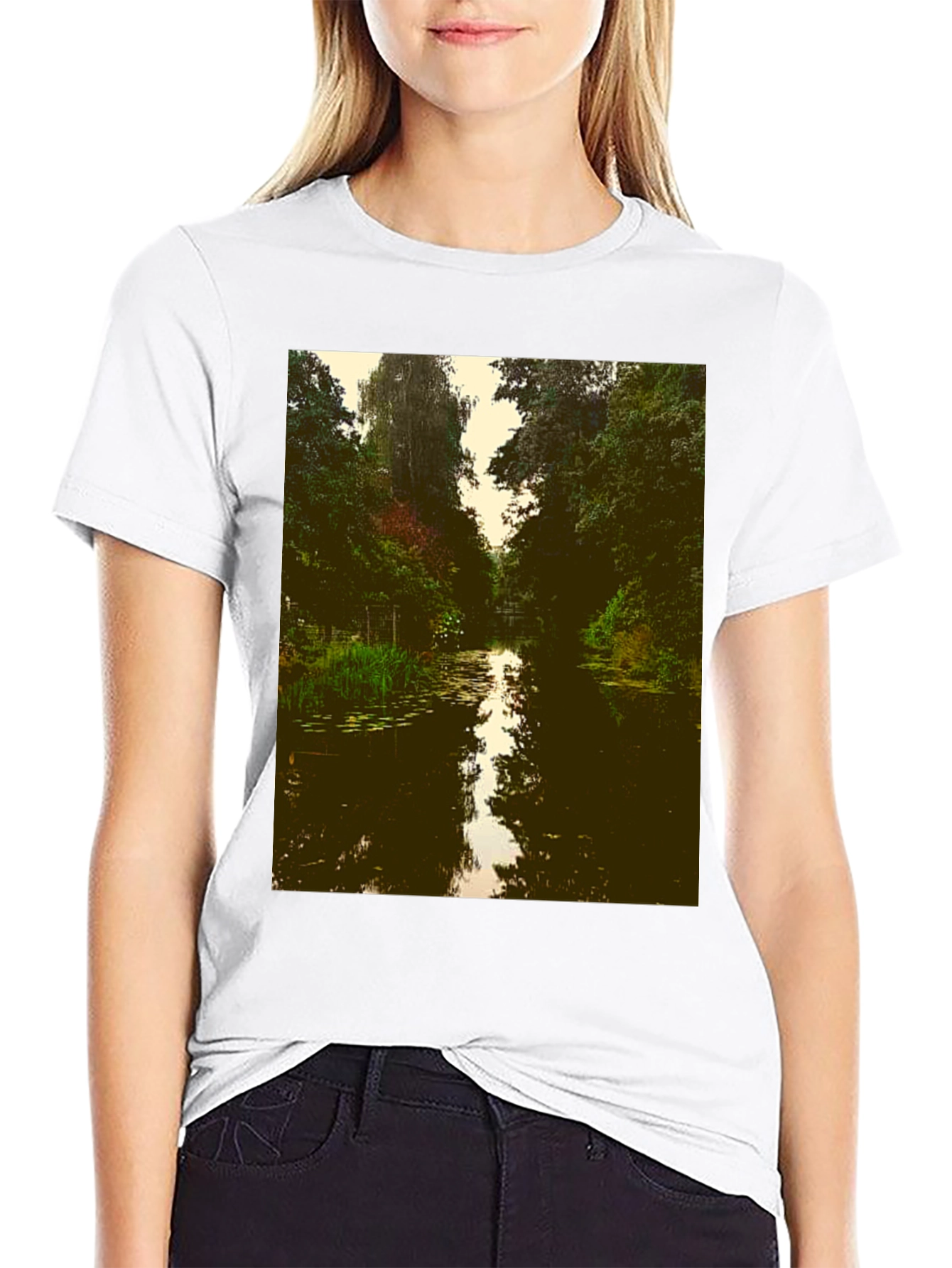 Nature River Graphic Tee - Black