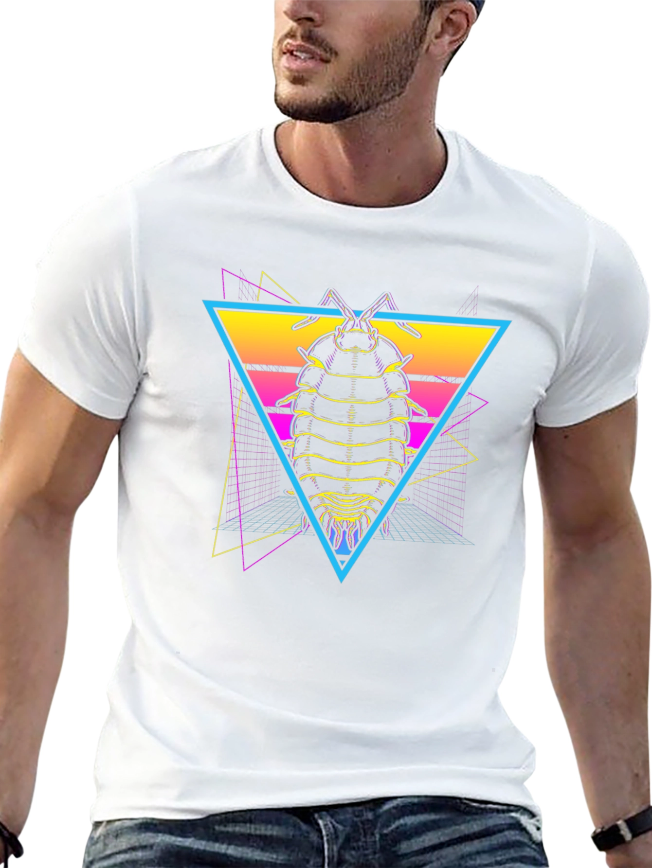 Retro Isopod T-Shirt - Synthwave Bug Tee