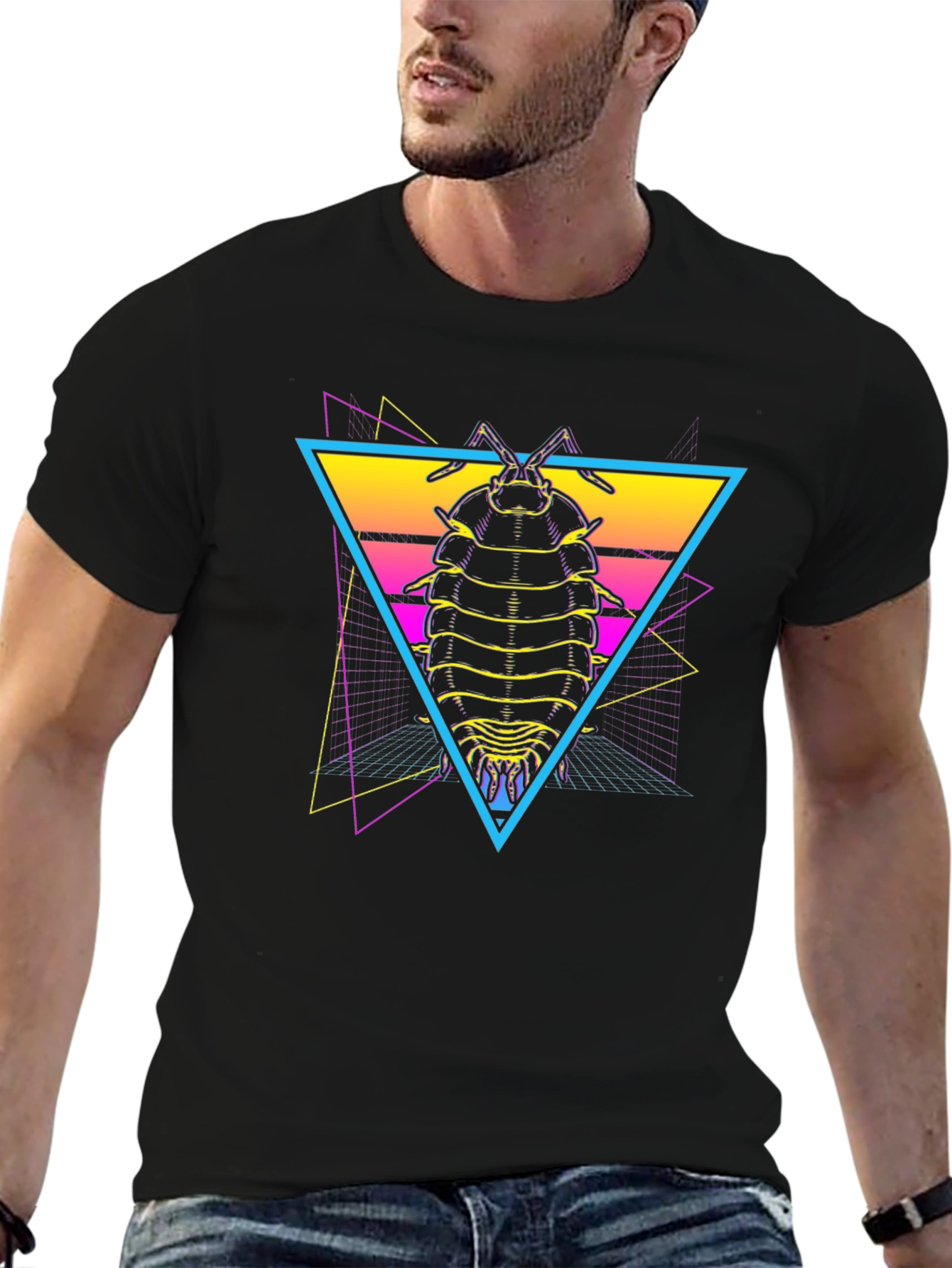 Retro Isopod T-Shirt - Synthwave Bug Tee