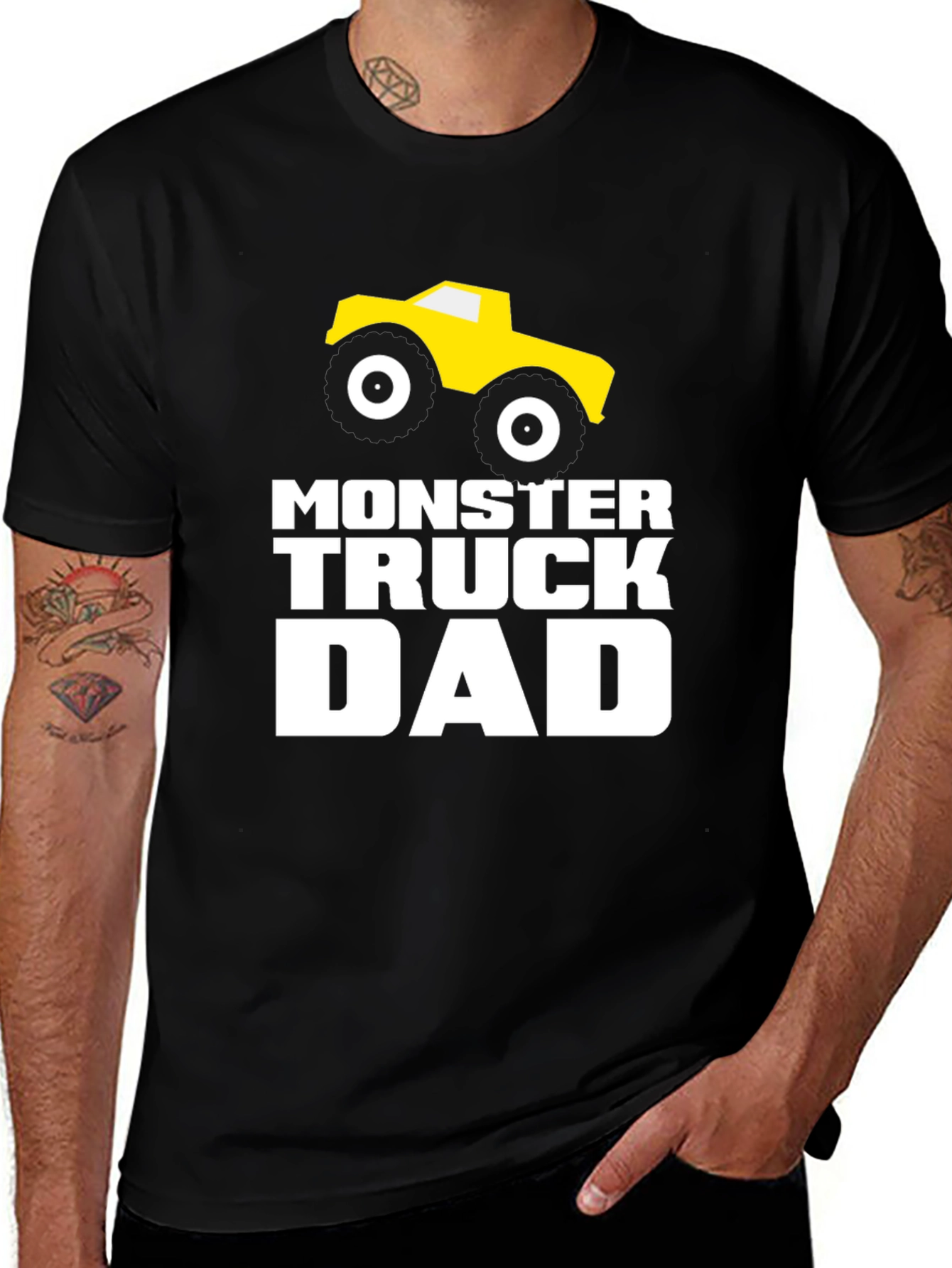 Monster Truck Dad T-Shirt - Black Cotton Graphic Tee