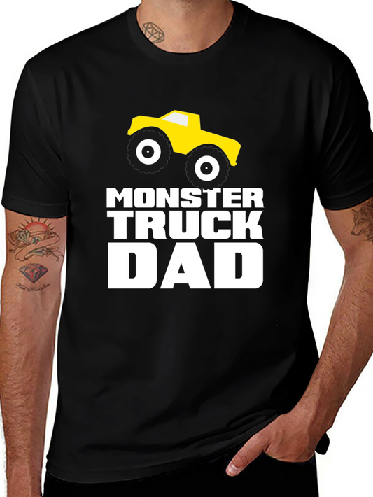 Monster Truck Dad T-Shirt - Black Cotton Graphic Tee