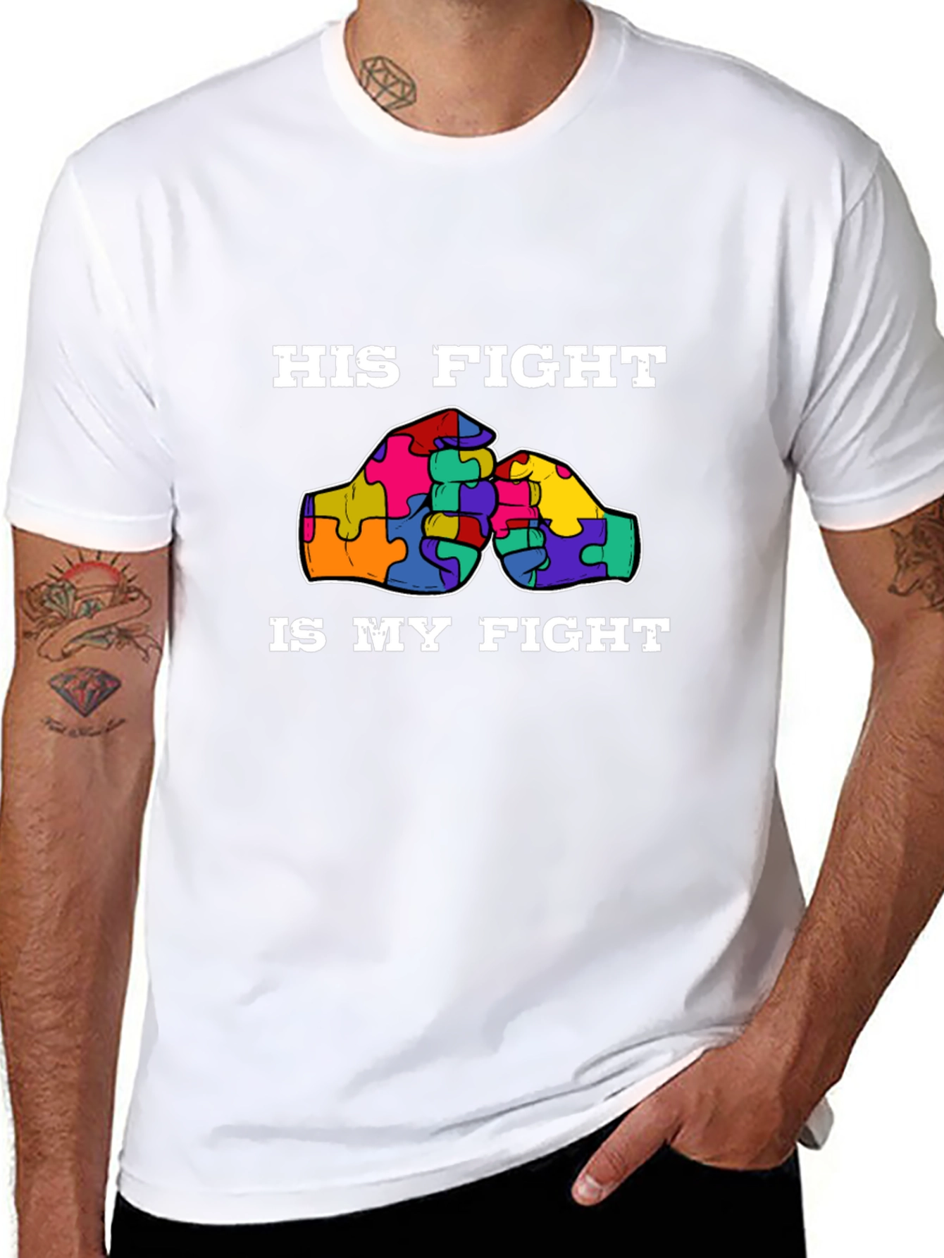 His Fight Is My Fight Autism Awareness T-Shirt