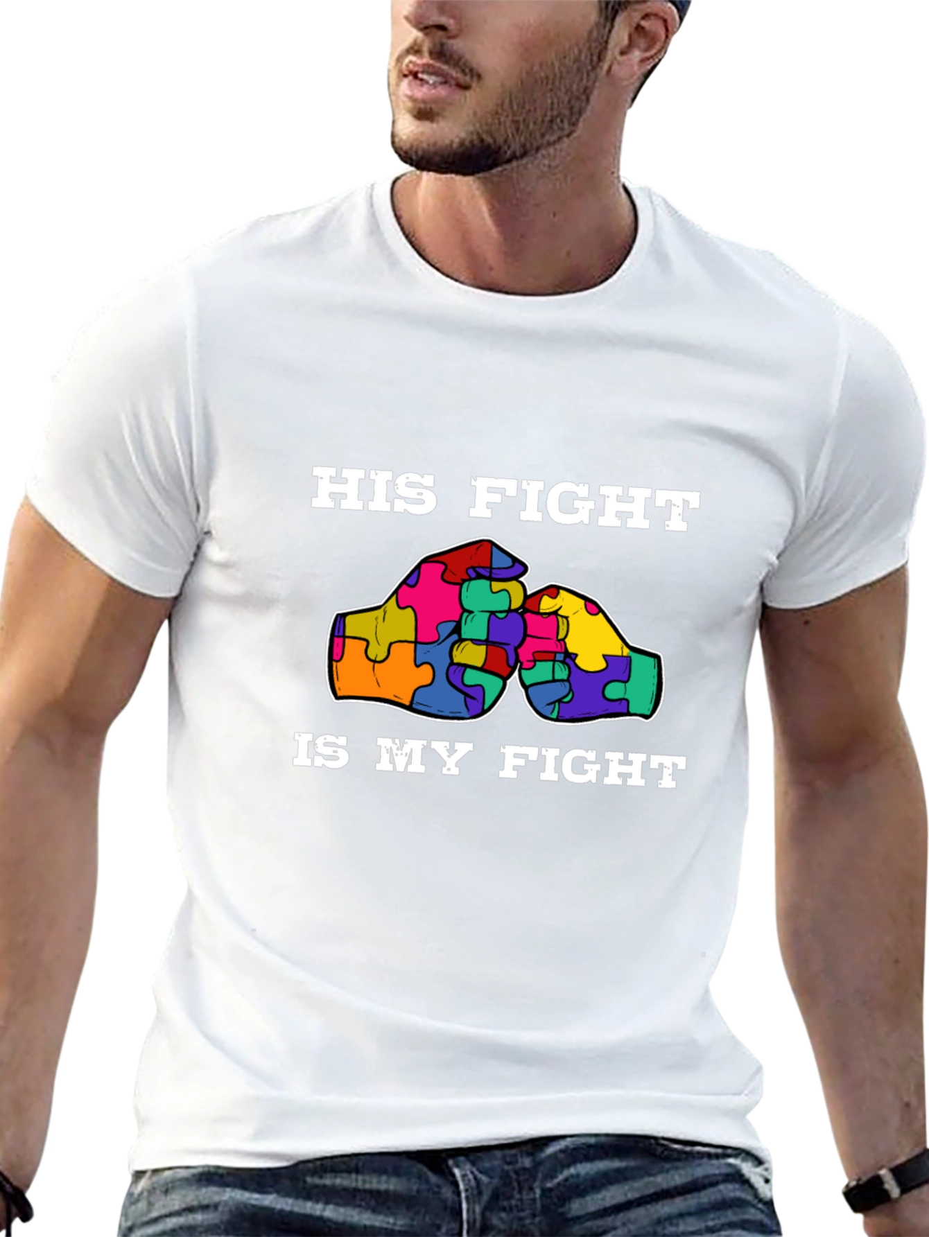His Fight Is My Fight Autism Awareness T-Shirt