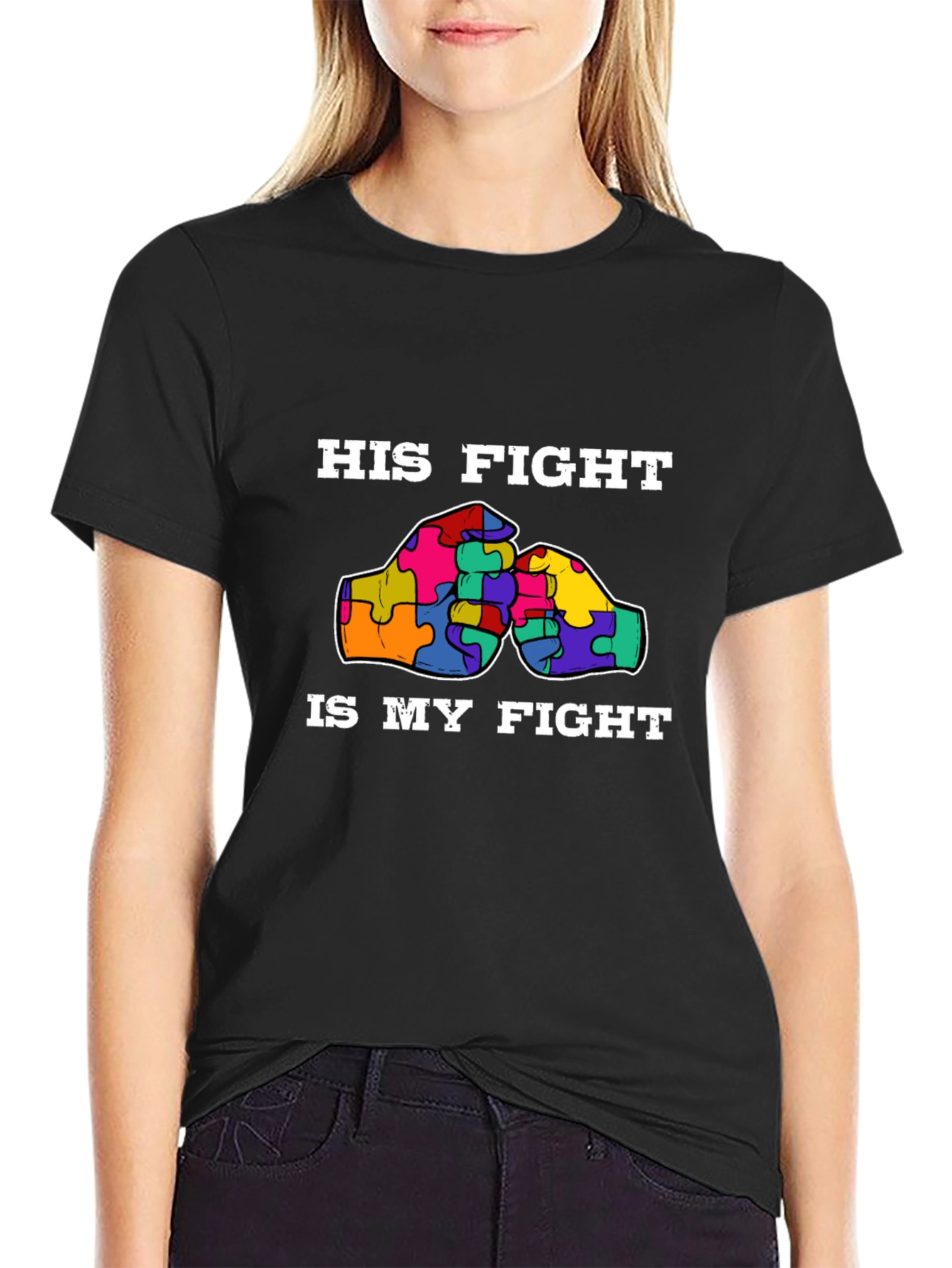 His Fight Is My Fight Autism Awareness T-Shirt