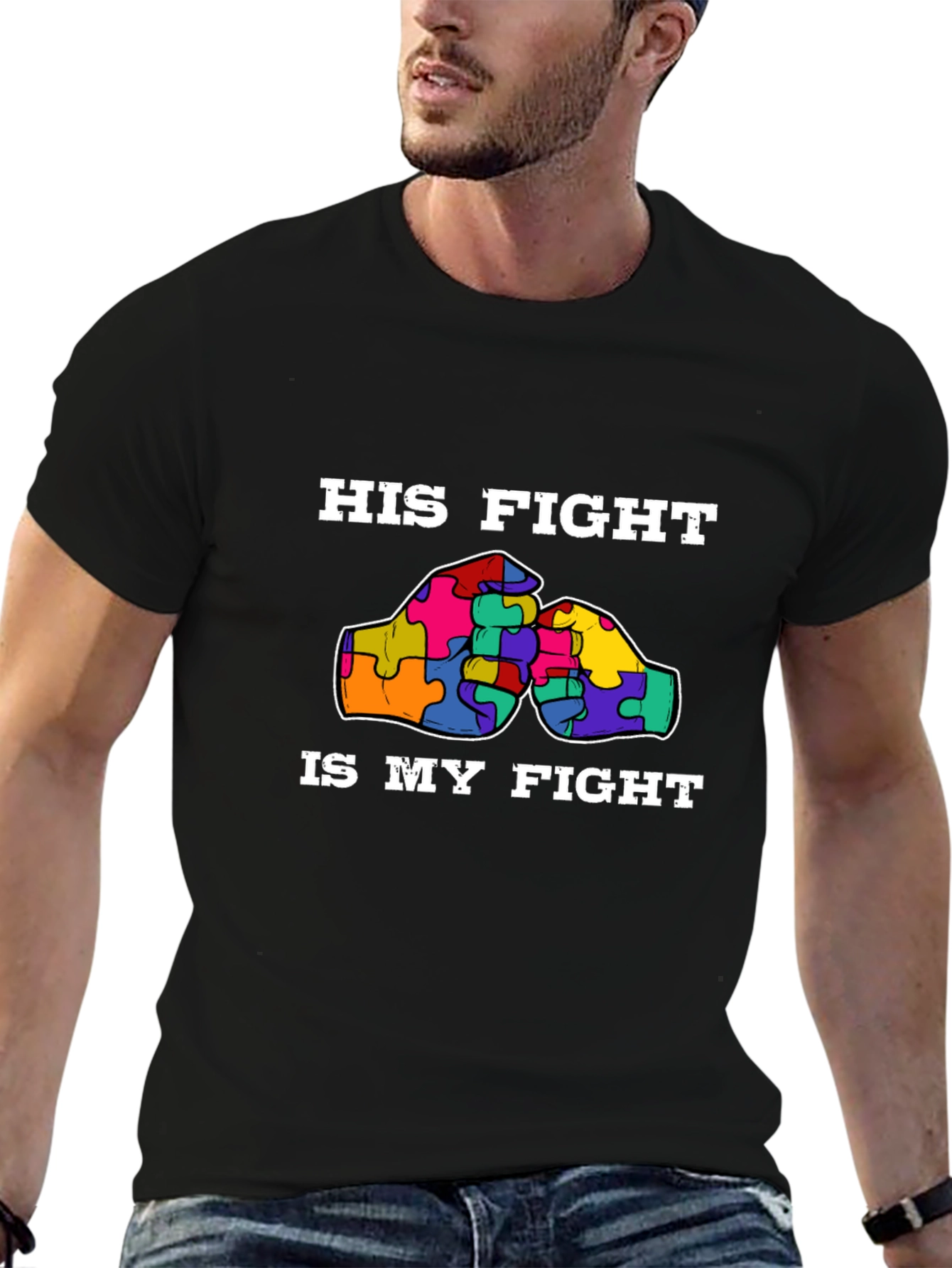 His Fight Is My Fight Autism Awareness T-Shirt