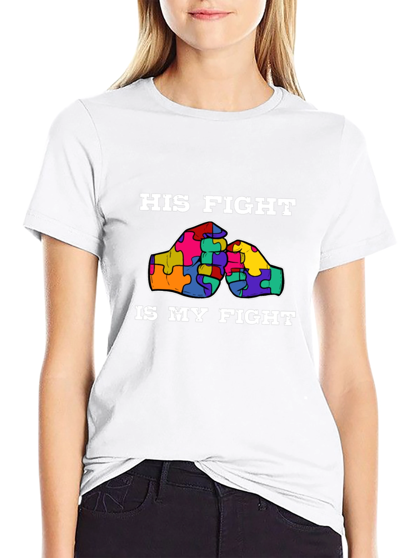 His Fight Is My Fight Autism Awareness T-Shirt