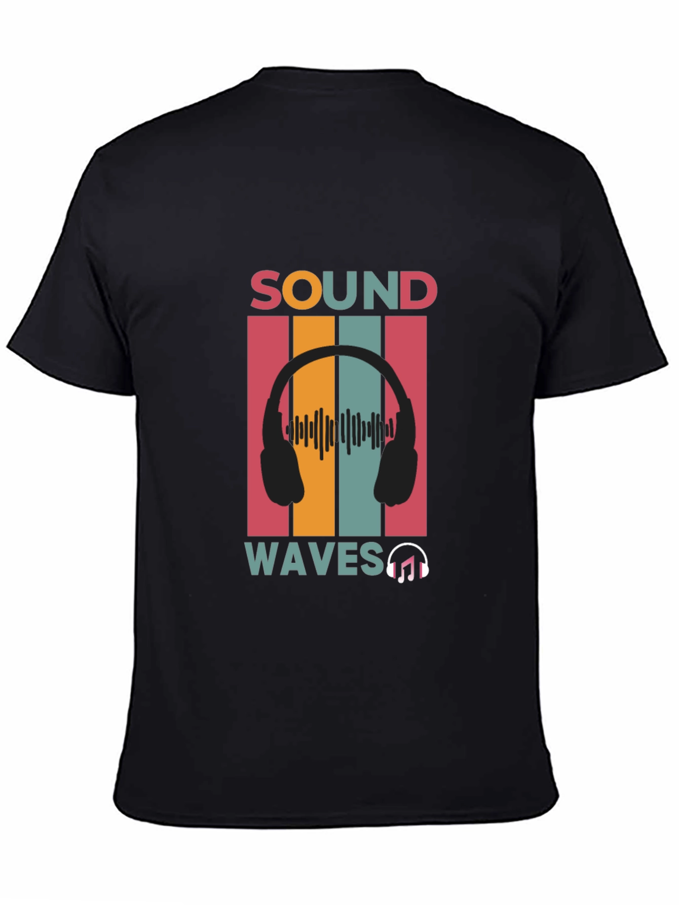 Sound Waves Music Graphic Black T-Shirt