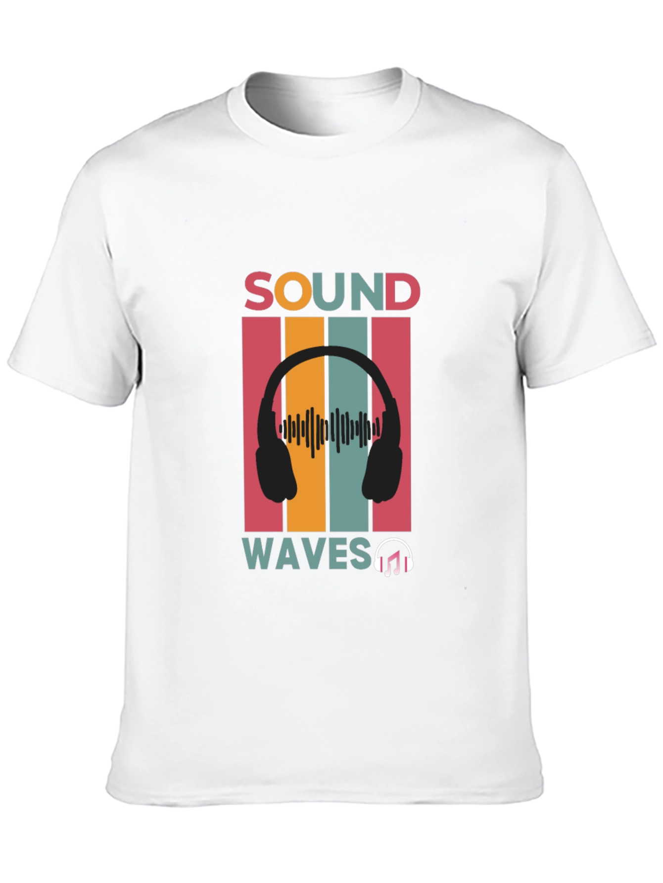 Sound Waves Music Graphic Black T-Shirt