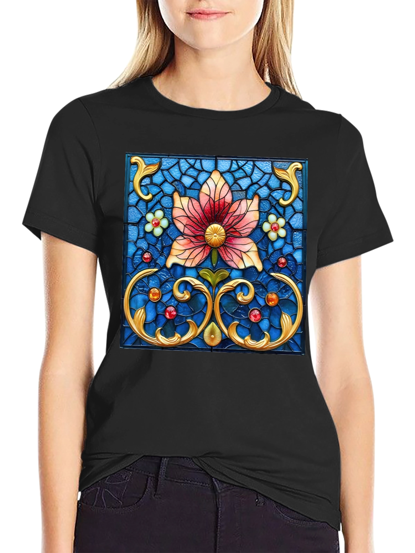 Floral Stained Glass Graphic Tee