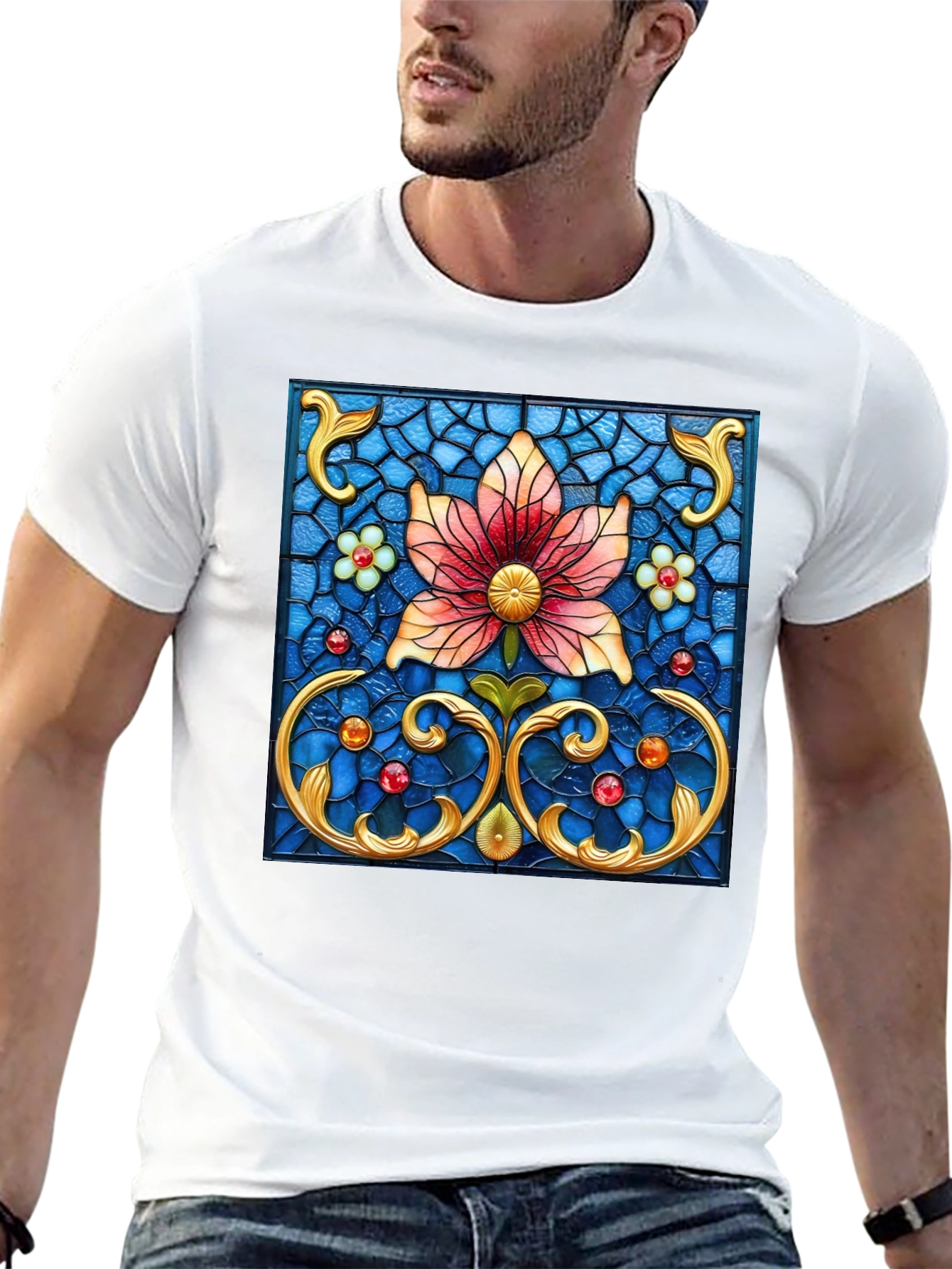 Floral Stained Glass Graphic Tee