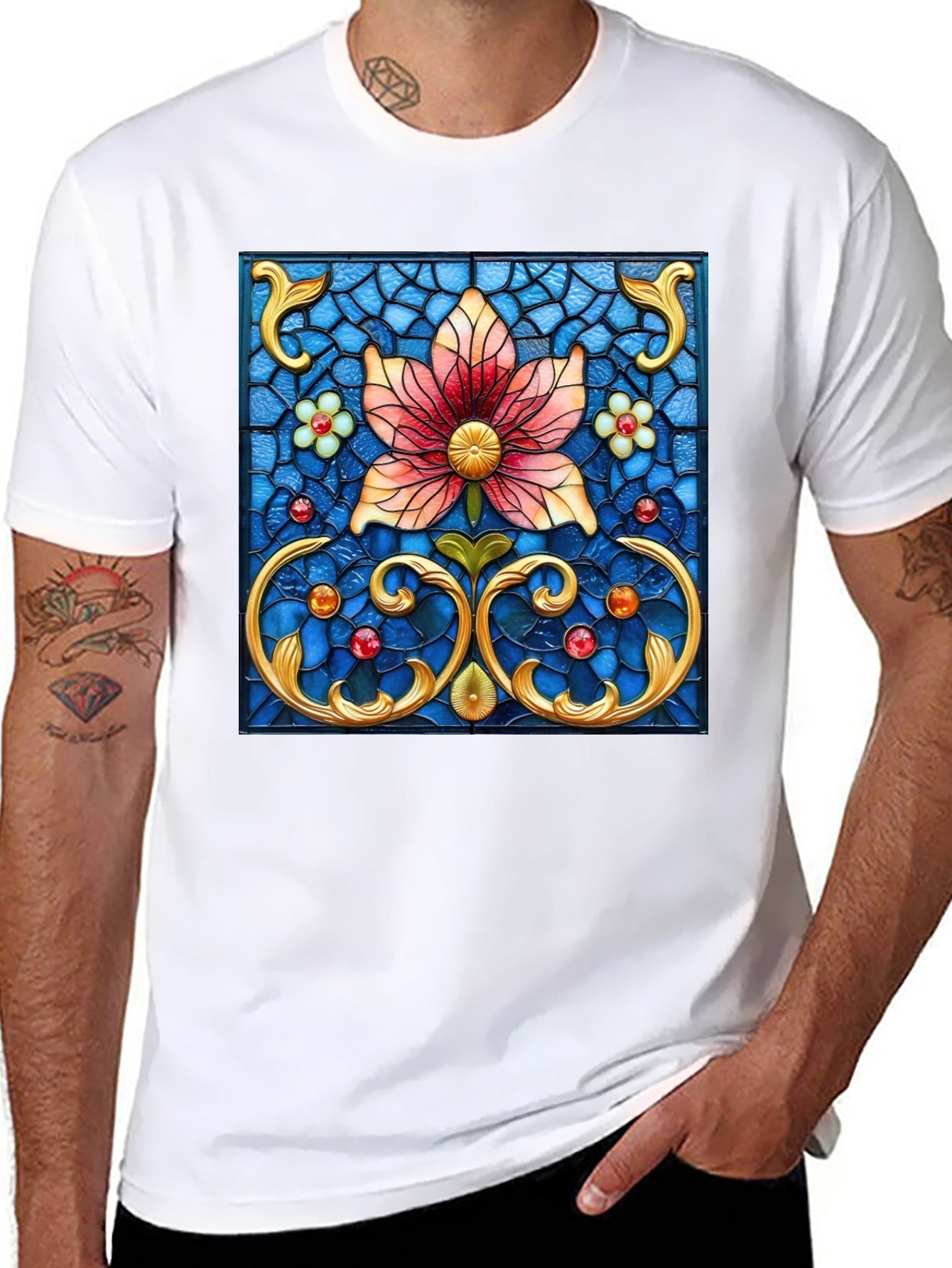 Floral Stained Glass Graphic Tee