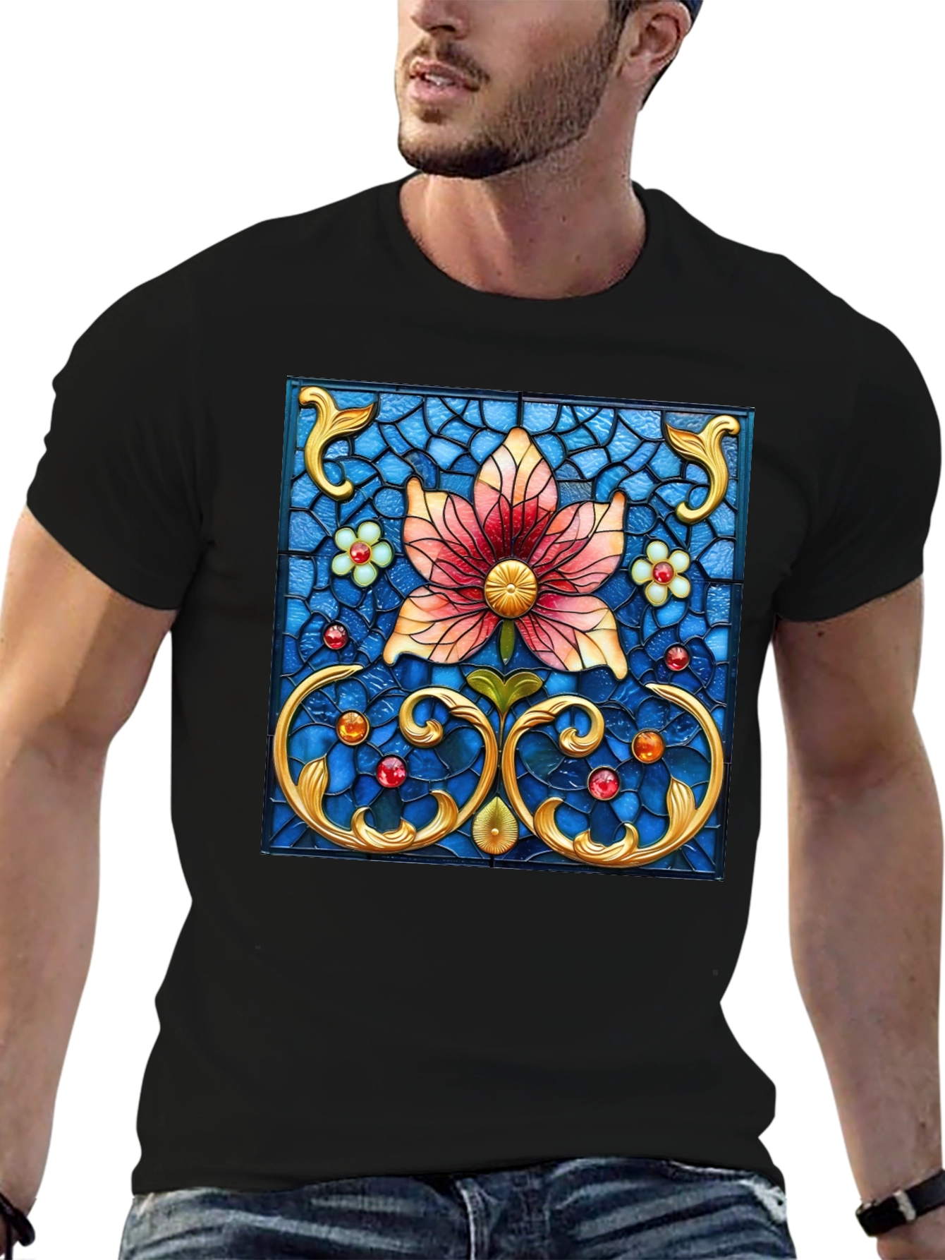 Floral Stained Glass Graphic Tee