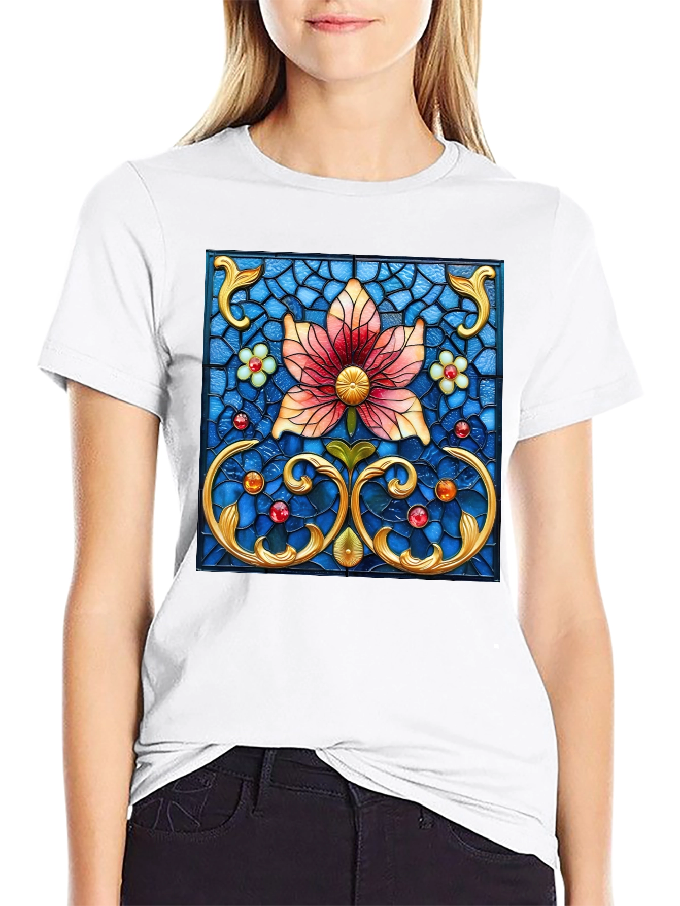 Floral Stained Glass Graphic Tee
