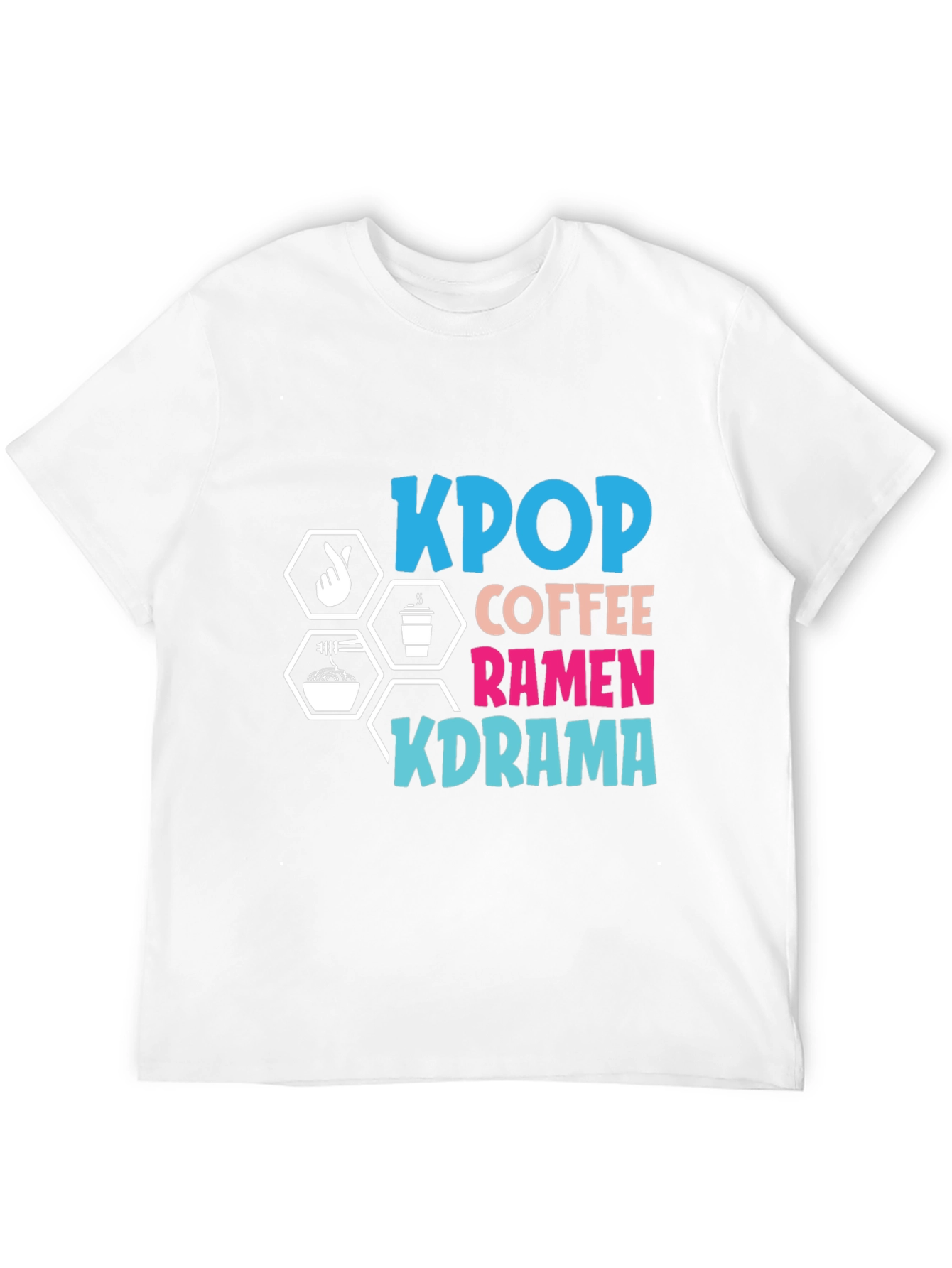 KPOP Coffee Ramen KDRAMA Black T-Shirt