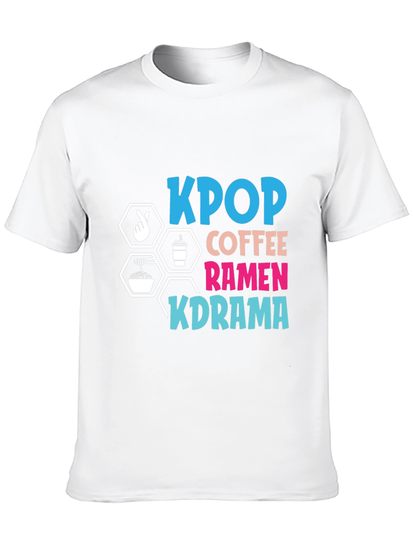 KPOP Coffee Ramen KDRAMA Black T-Shirt