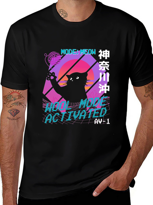 Retro Cat Meow Mode Activated T-Shirt