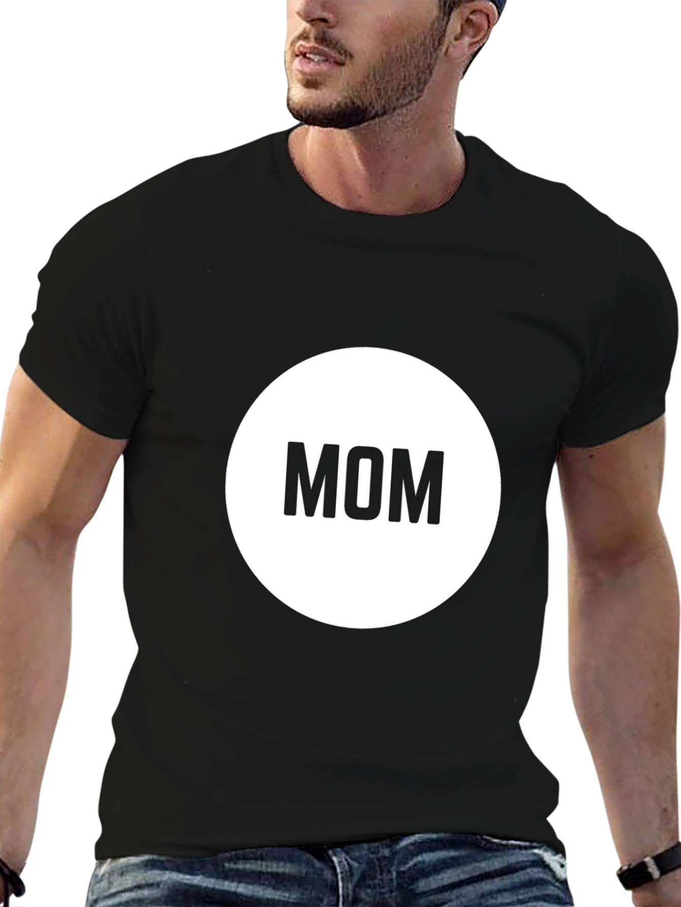 Mens Black Mom T-Shirt