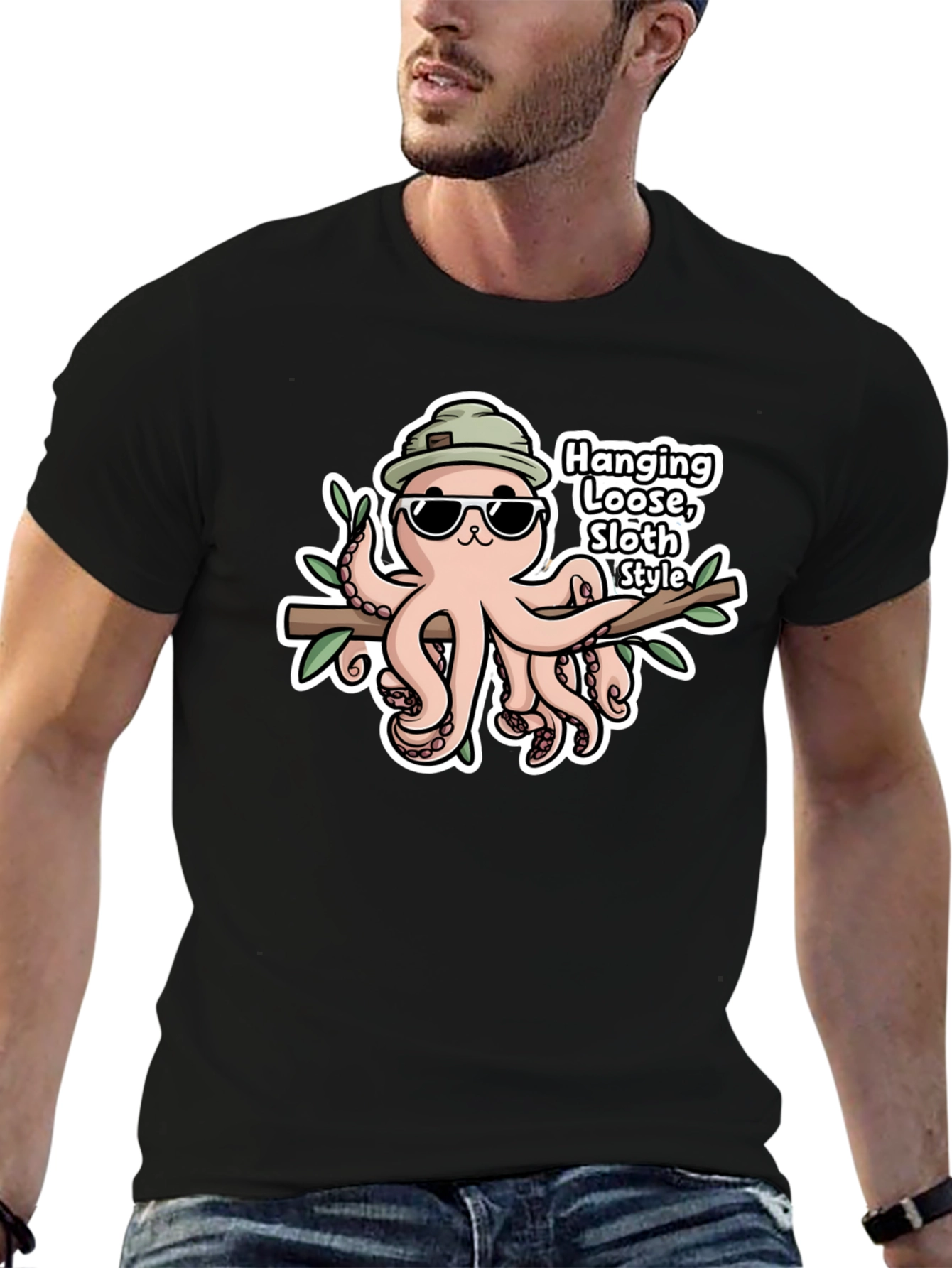 Cool Octopus T-Shirt - Hang Loose Sloth Style