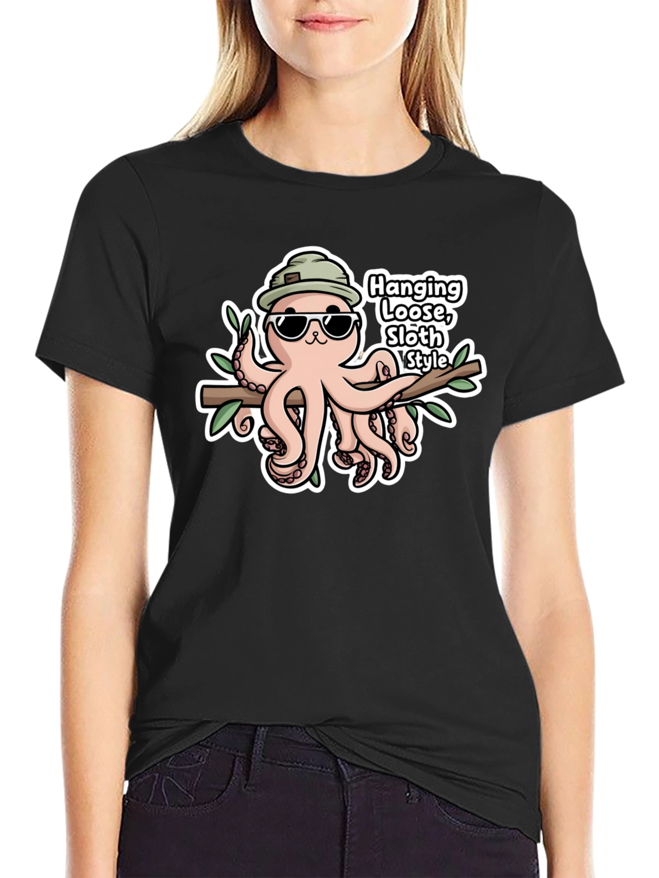 Cool Octopus T-Shirt - Hang Loose Sloth Style