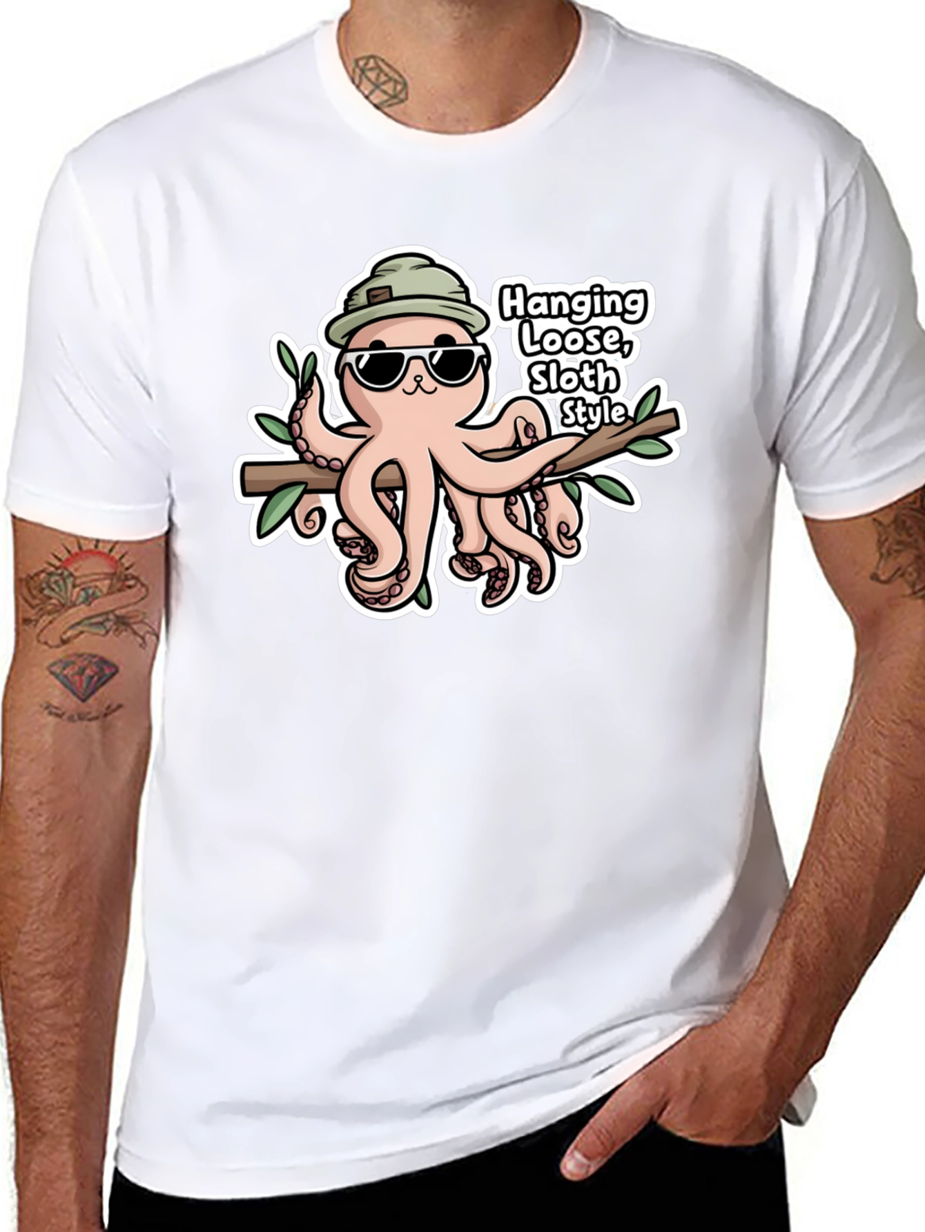 Cool Octopus T-Shirt - Hang Loose Sloth Style