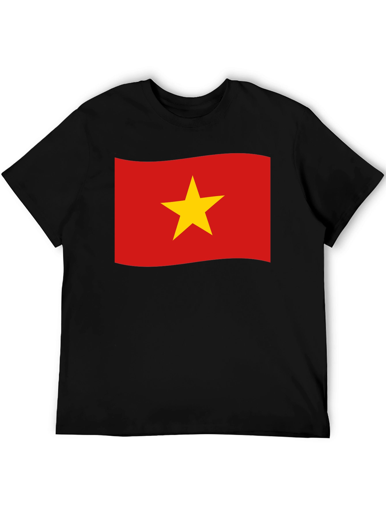 Vietnam Flag T-Shirt - Black Crew Neck Tee