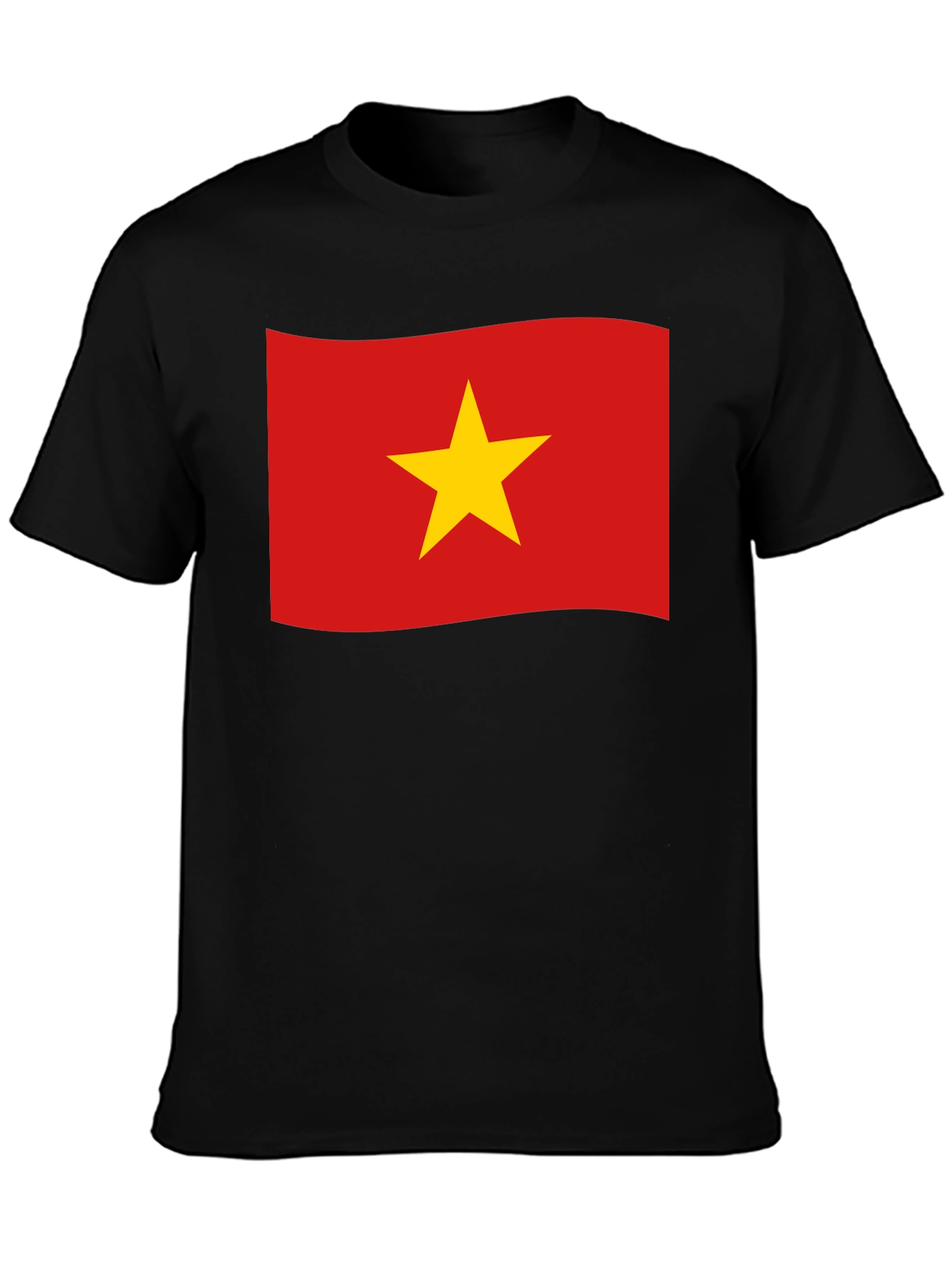 Vietnam Flag T-Shirt - Black Crew Neck Tee