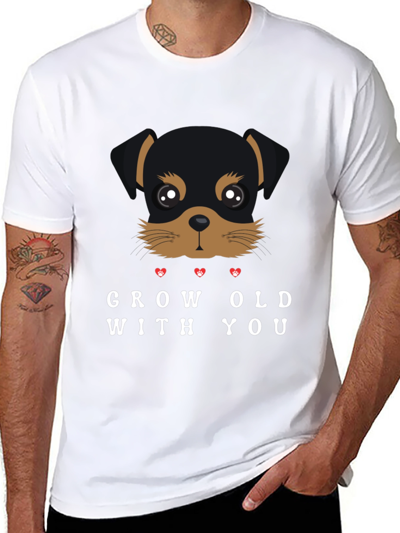 Grow Old With You Rottweiler Graphic Tee