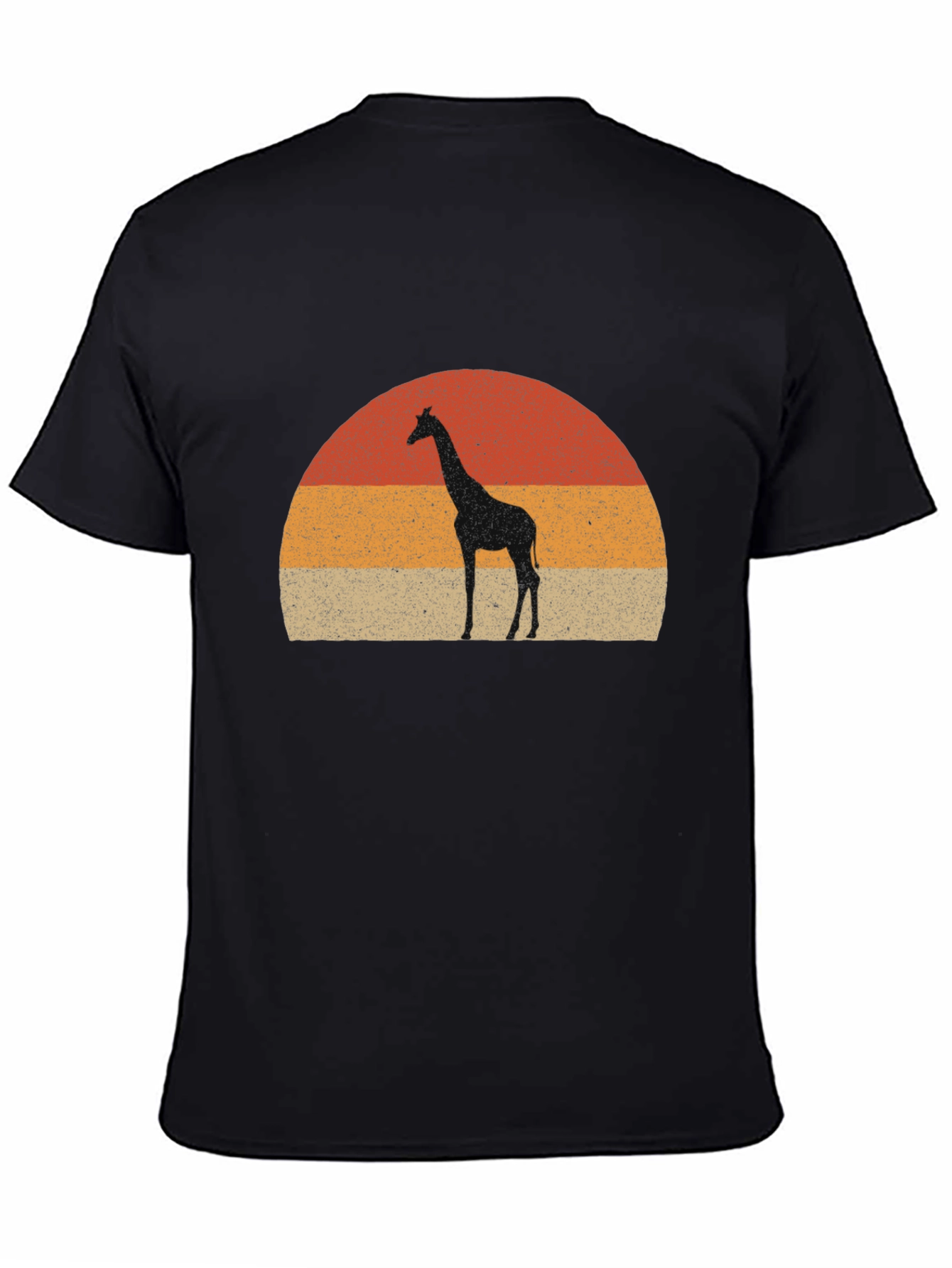 Giraffe Sunset Graphic Tee - Retro Style