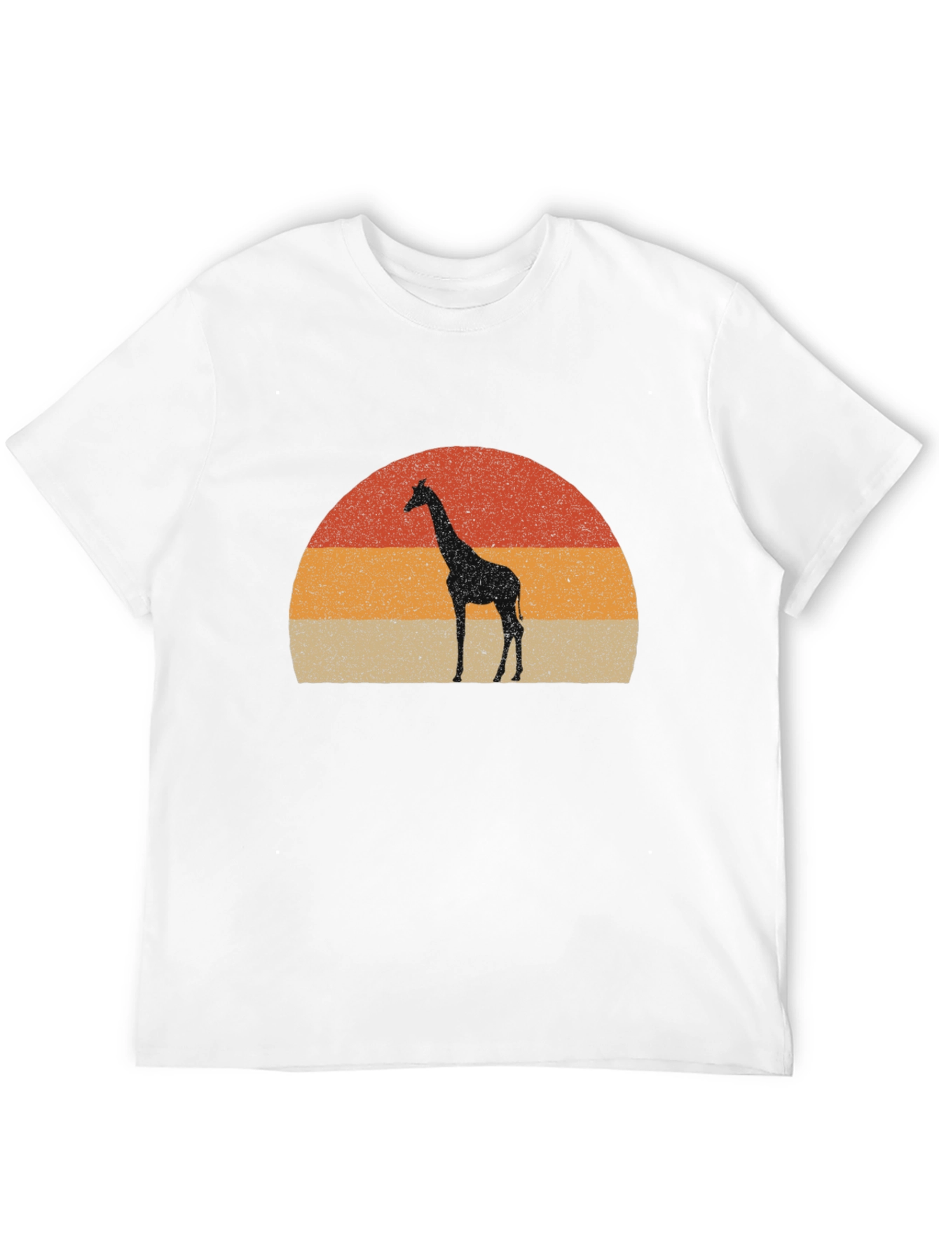 Giraffe Sunset Graphic Tee - Retro Style