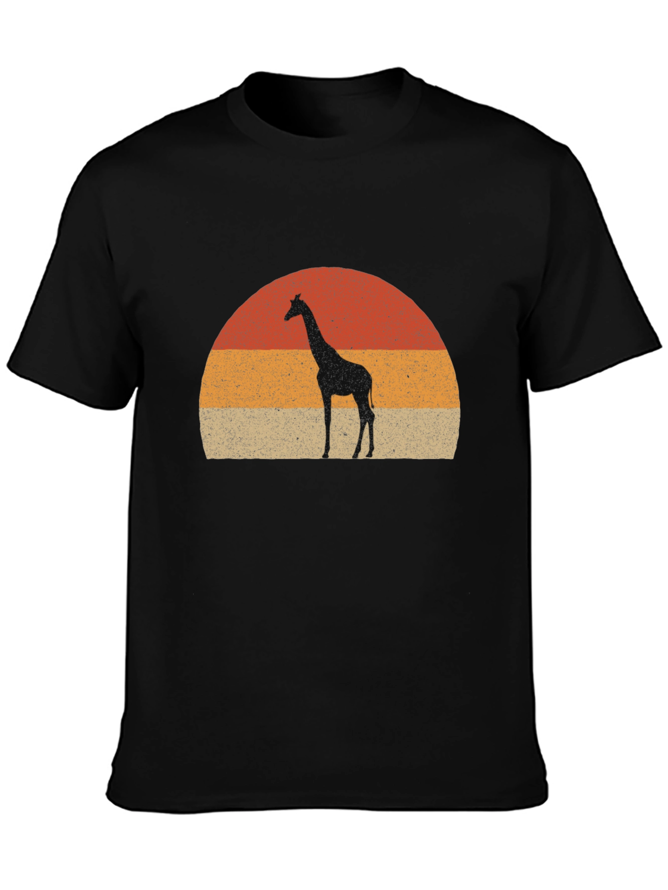 Giraffe Sunset Graphic Tee - Retro Style