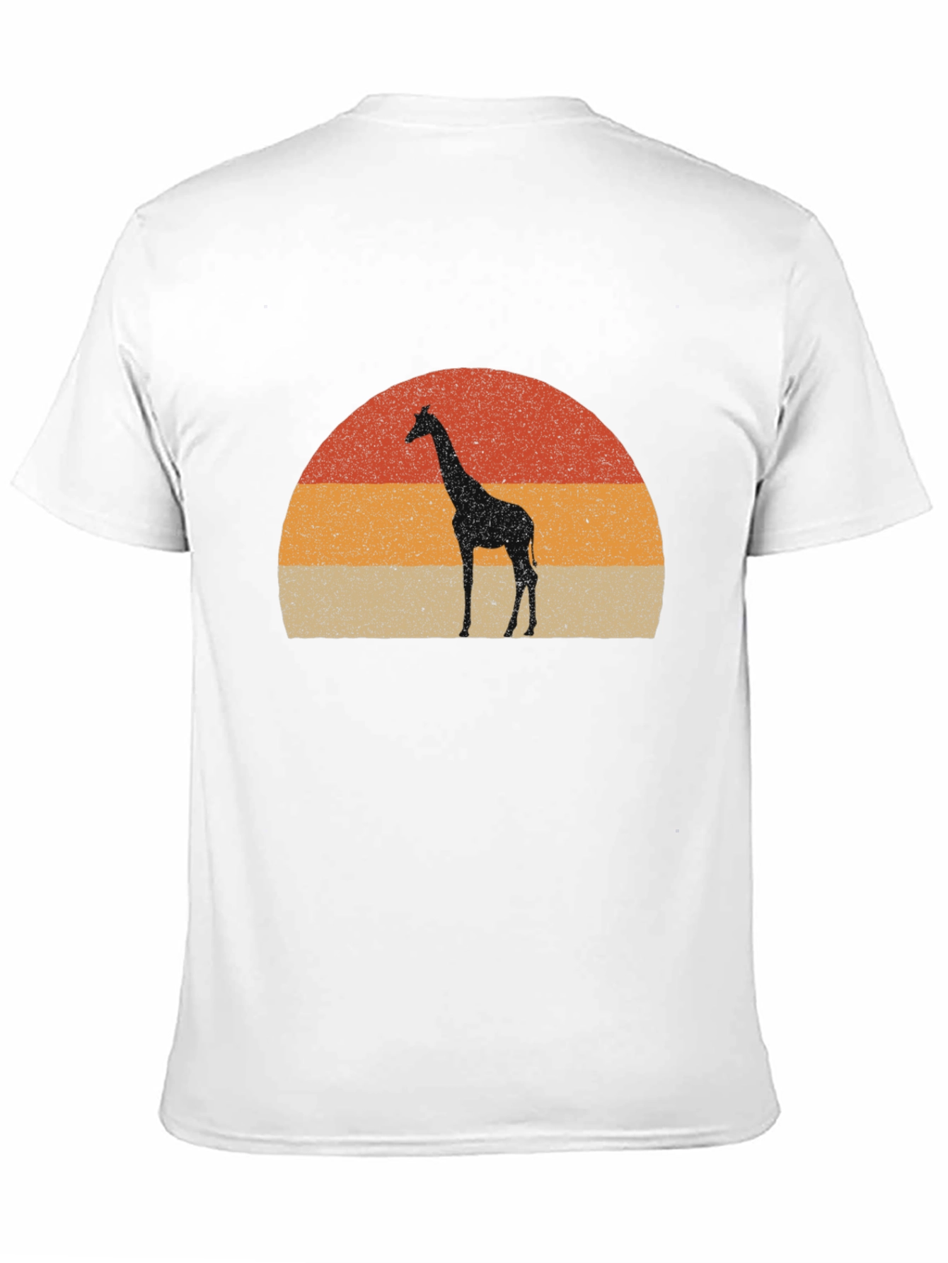 Giraffe Sunset Graphic Tee - Retro Style