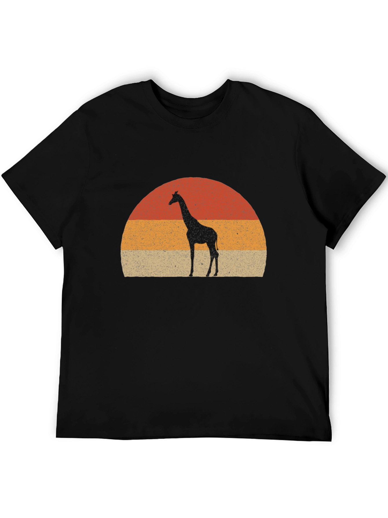 Giraffe Sunset Graphic Tee - Retro Style