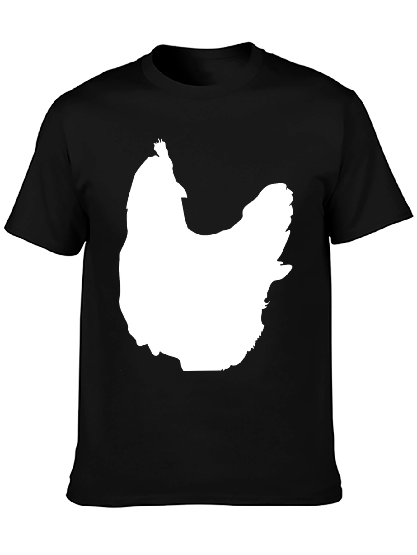Chicken Silhouette Graphic Tee - Black