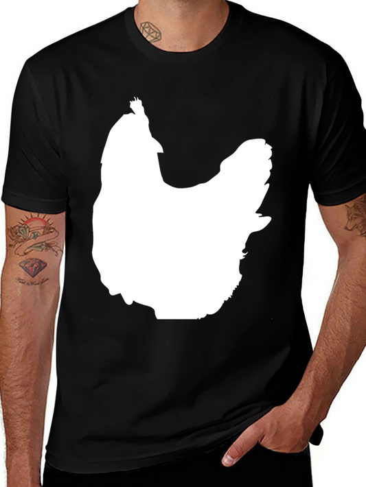 Chicken Silhouette Graphic Tee - Black